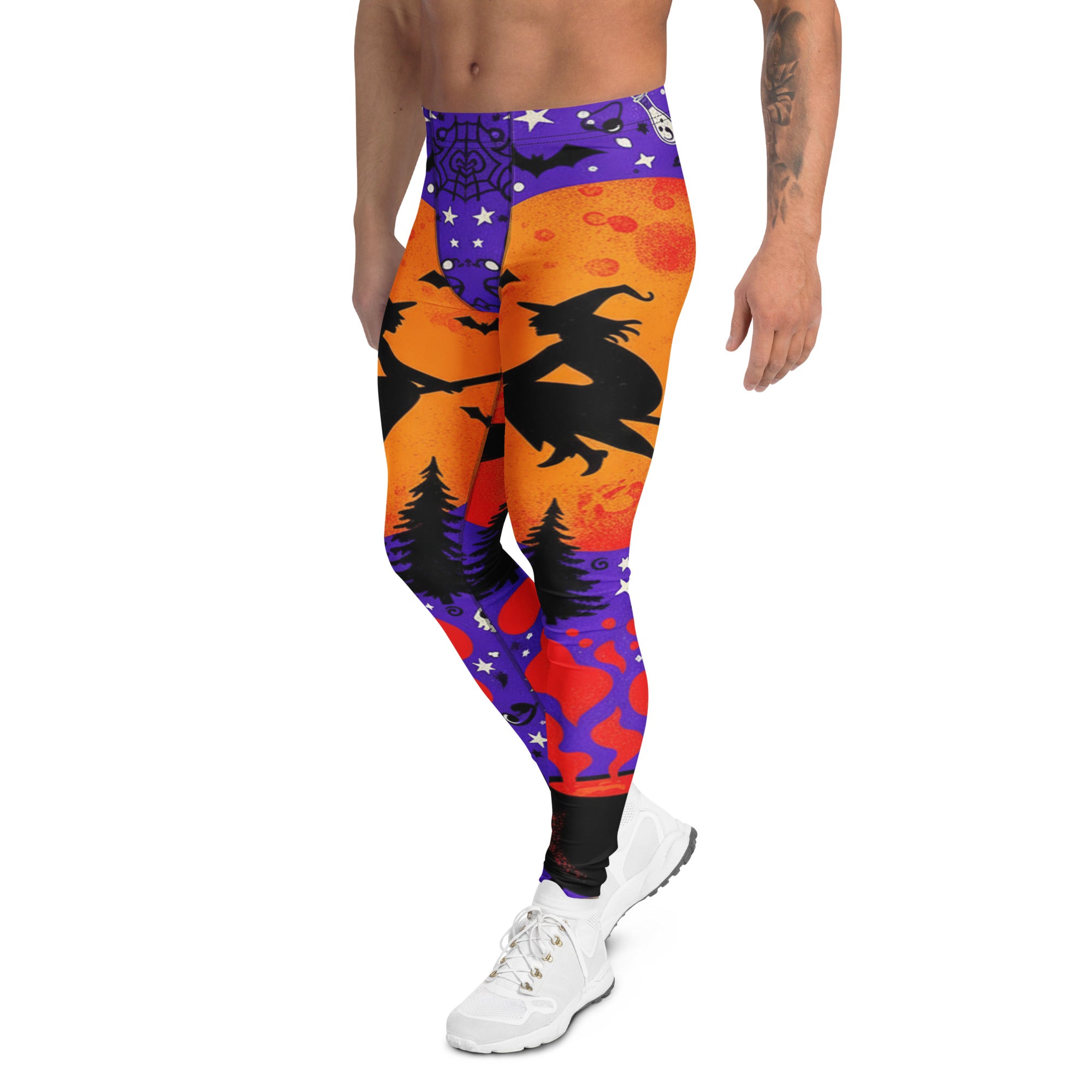 Men's cauldron printed meggings front view