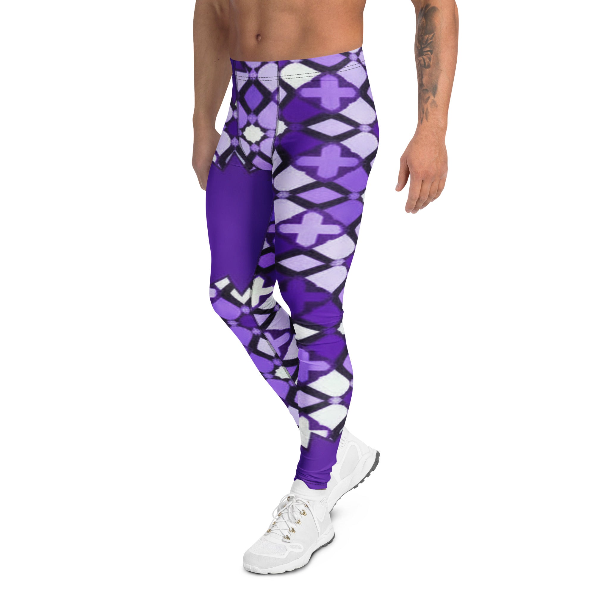 Men's amethyst patterned meggings front view