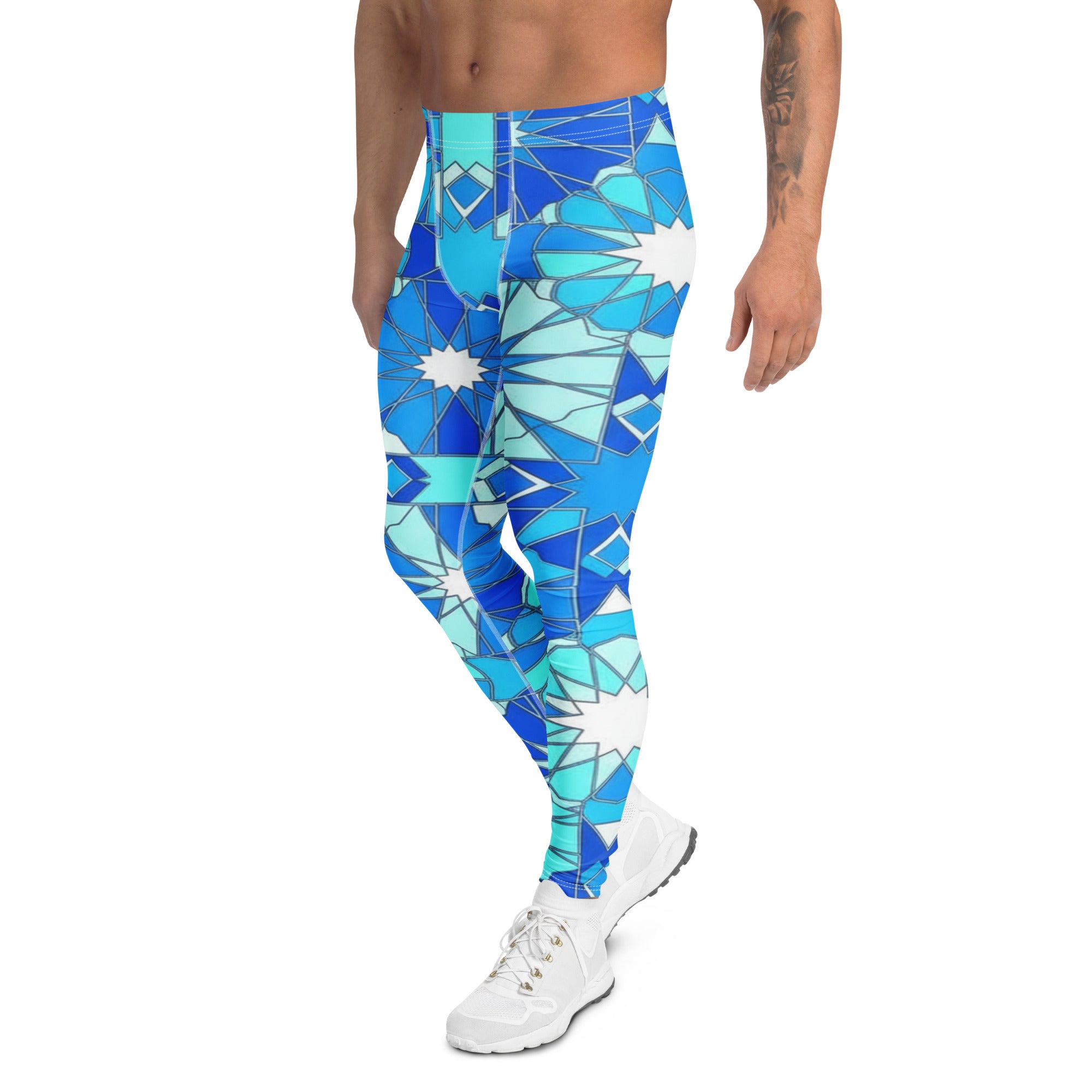 Men's geometric zellige arctic meggings front view