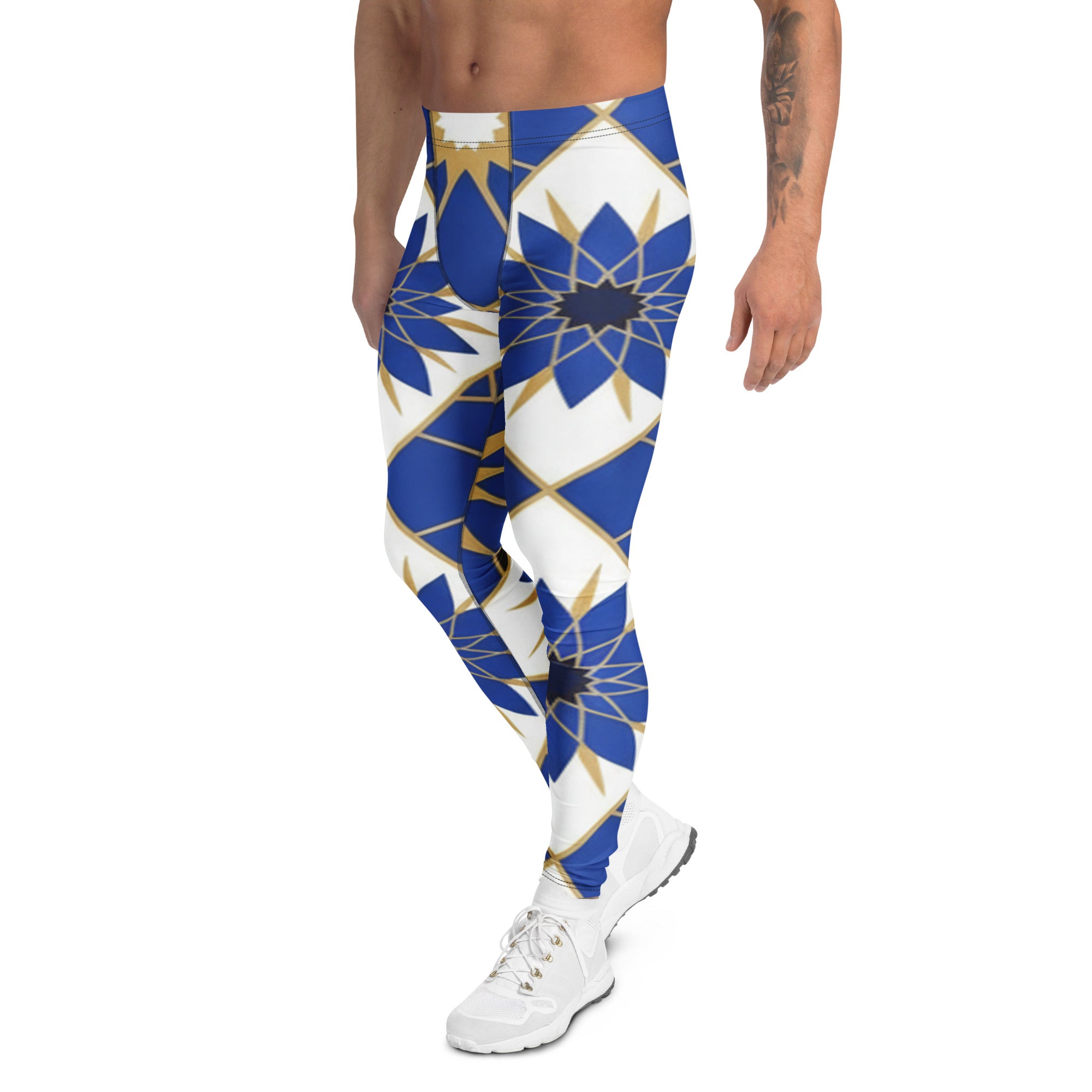 Men's zellige midnight blue meggings front view