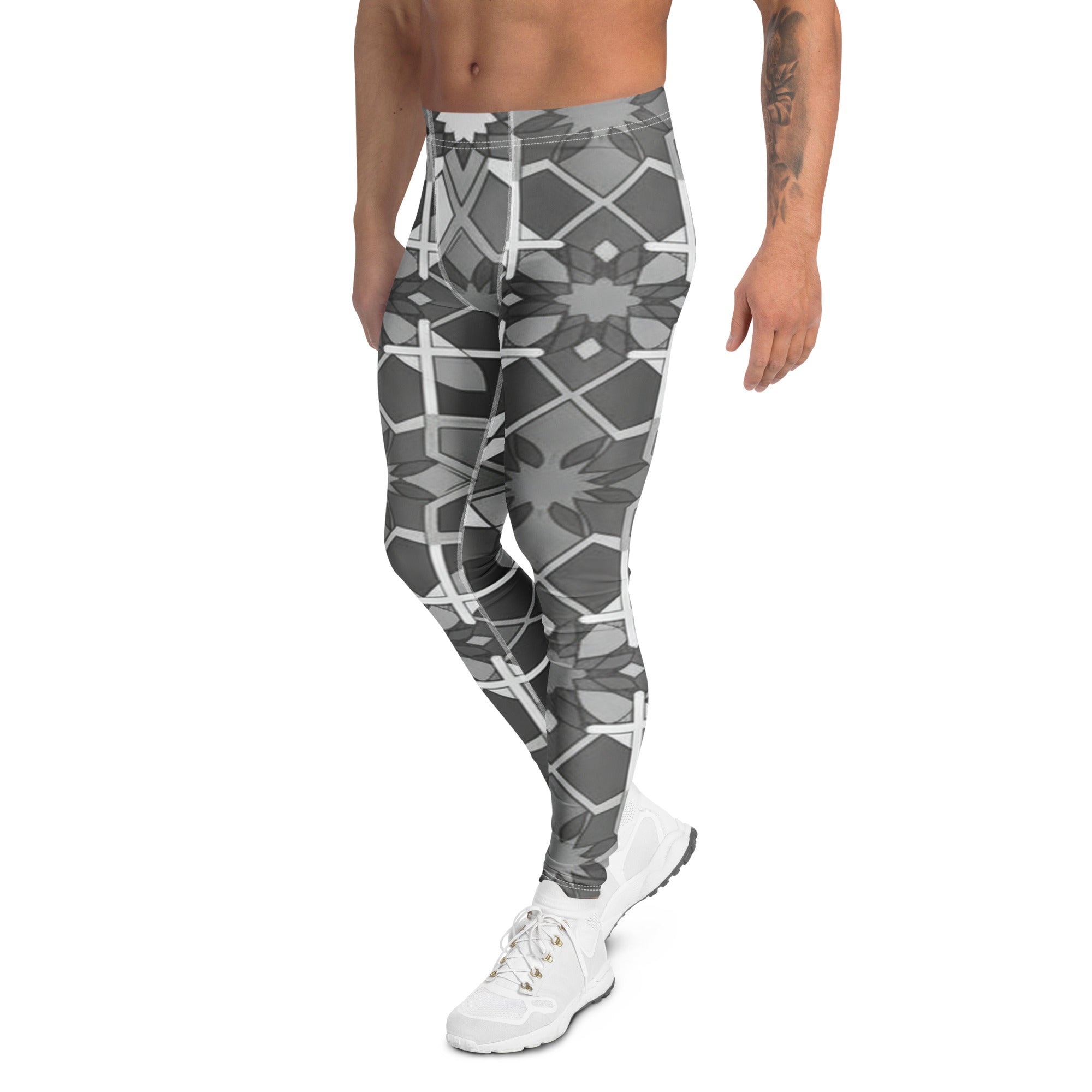 Men's zellige monochrome meggings front view