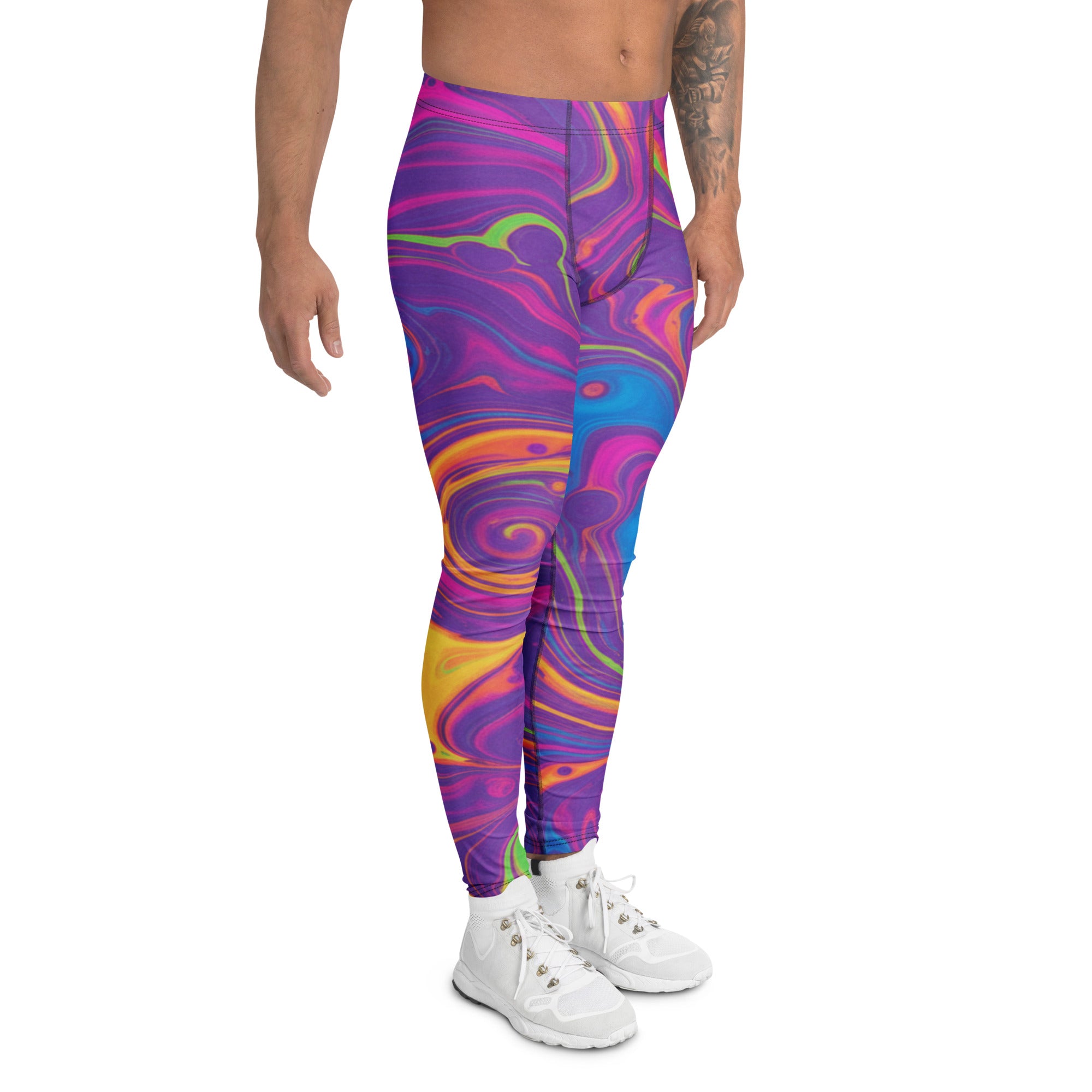 Liquid Marble Neon Psychedelic Meggings | GearBunch
