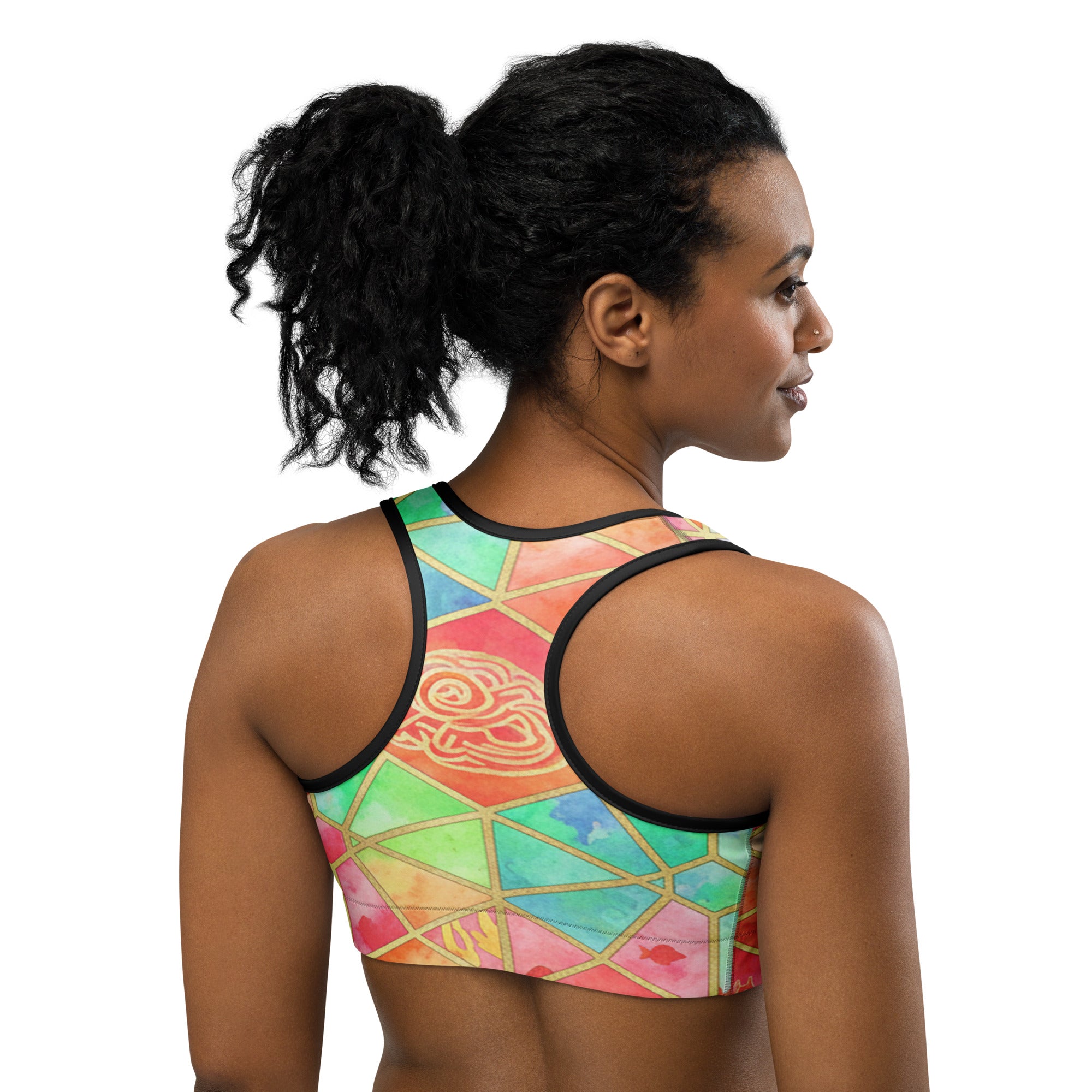 Coral Reef Watercolour Sports Bra | GearBunch