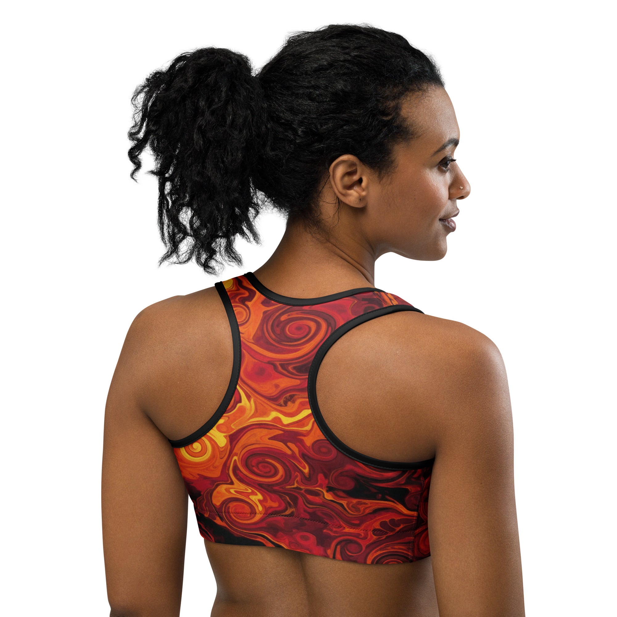 Liquid Marble Lava Flow Sports Bra | GearBunch
