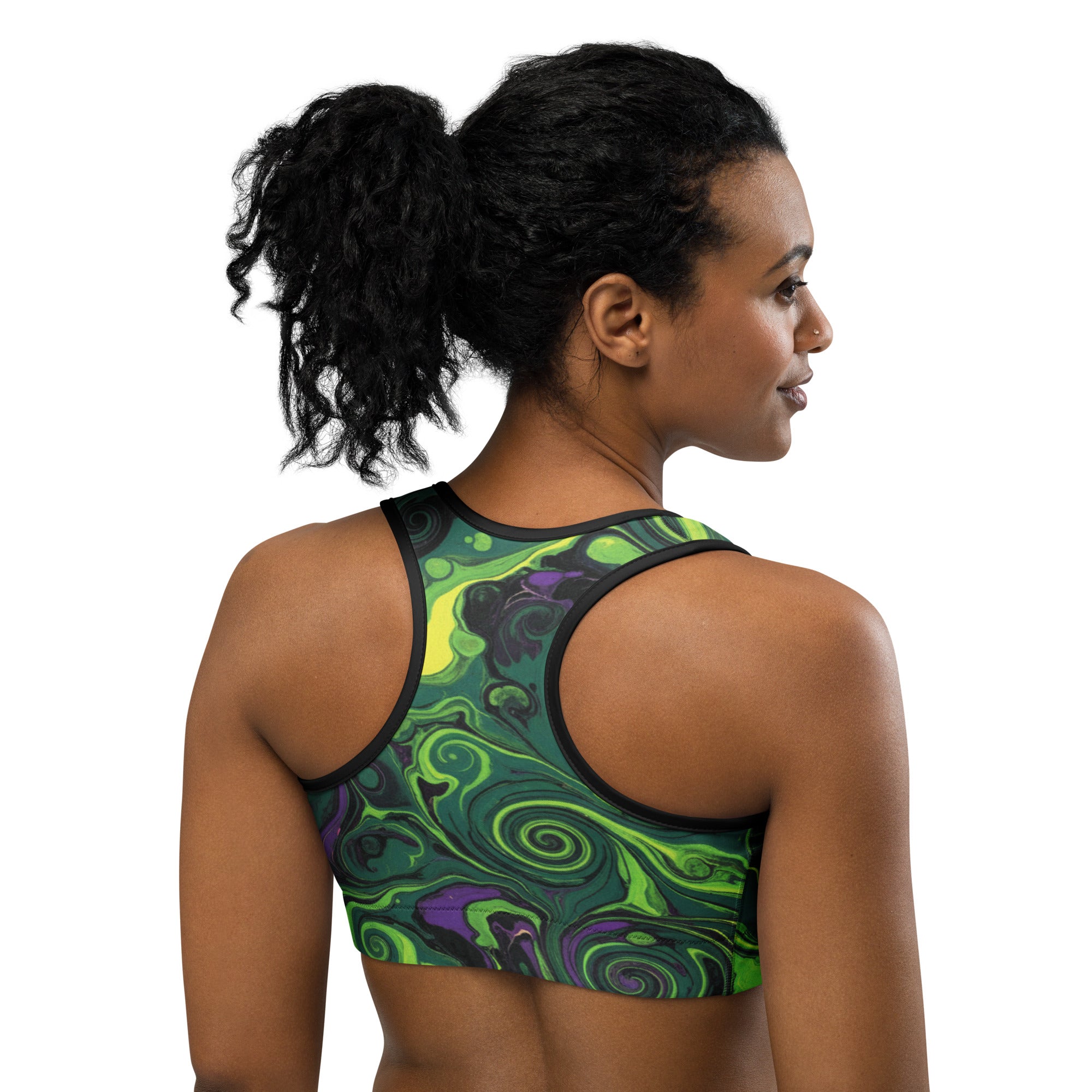 Liquid Marble Toxic Slime Sports Bra | GearBunch