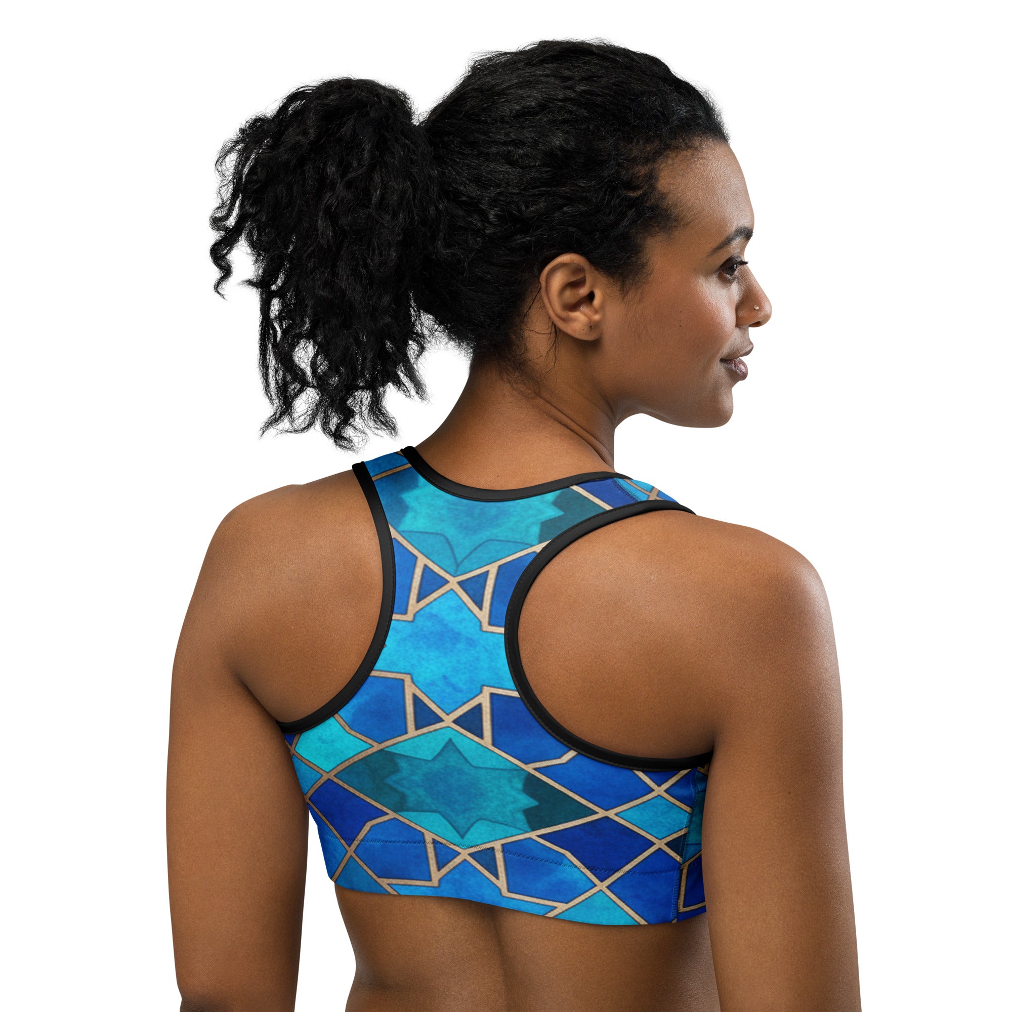 Arabic Sapphire Bronze Sports Bra | GearBunch