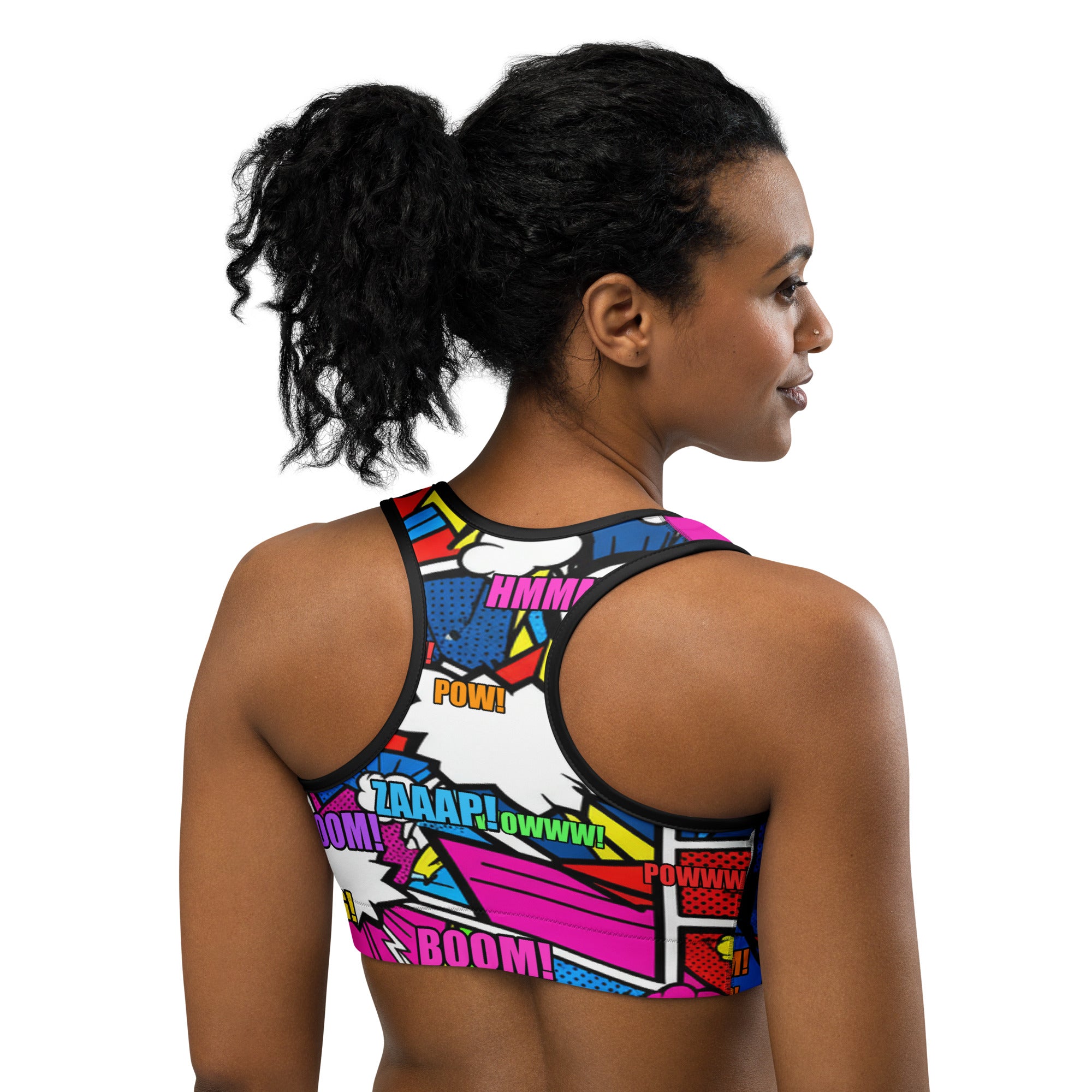 Comic Strip Ninja Night Sports Bra | GearBunch