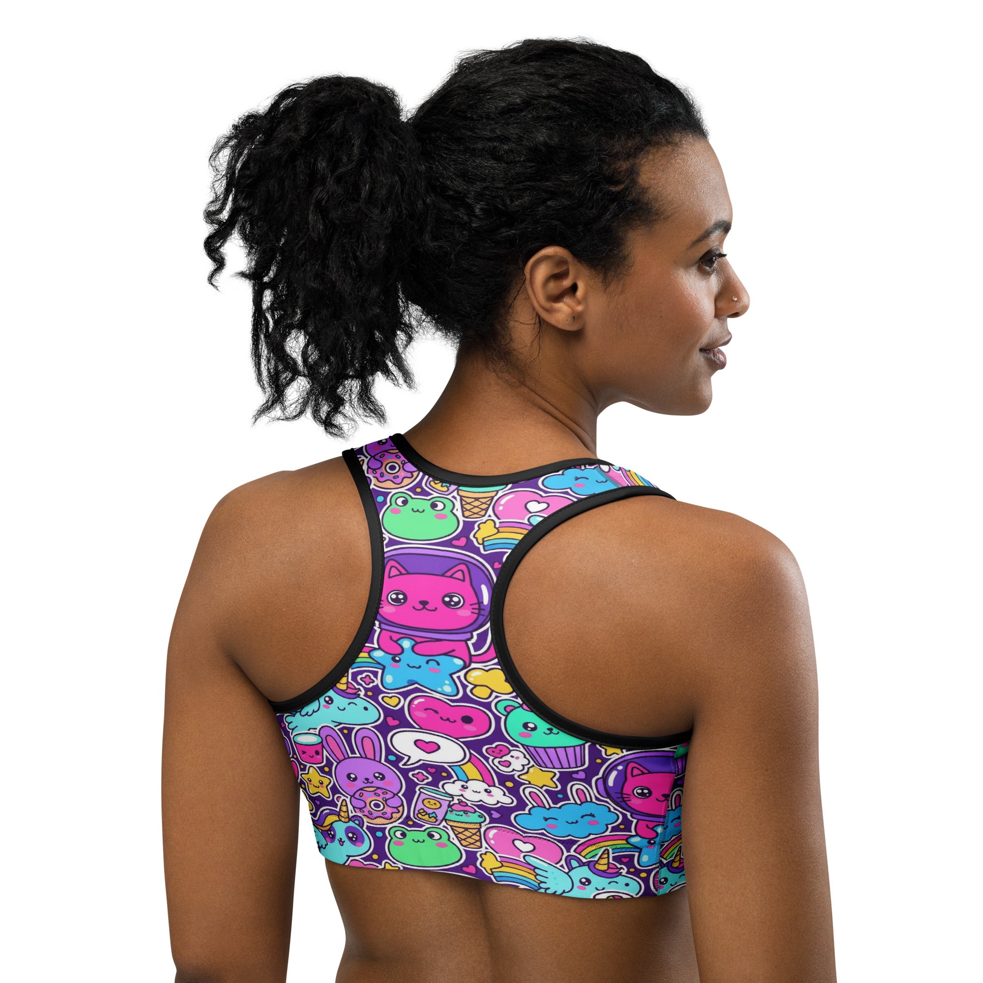 Kawaii Space Cats Sports Bra | GearBunch