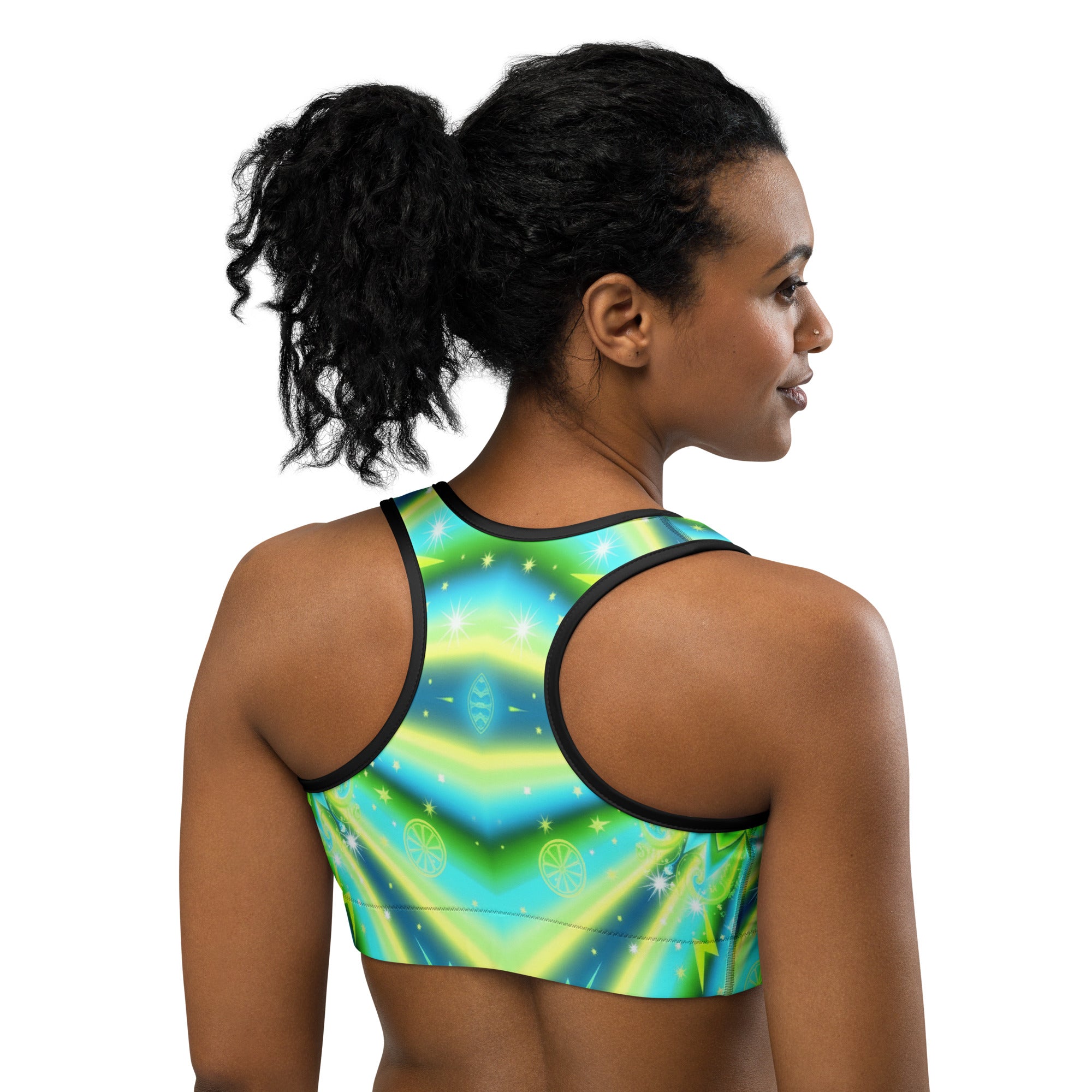 Psychedelic Lemon Zap Sports Bra | GearBunch
