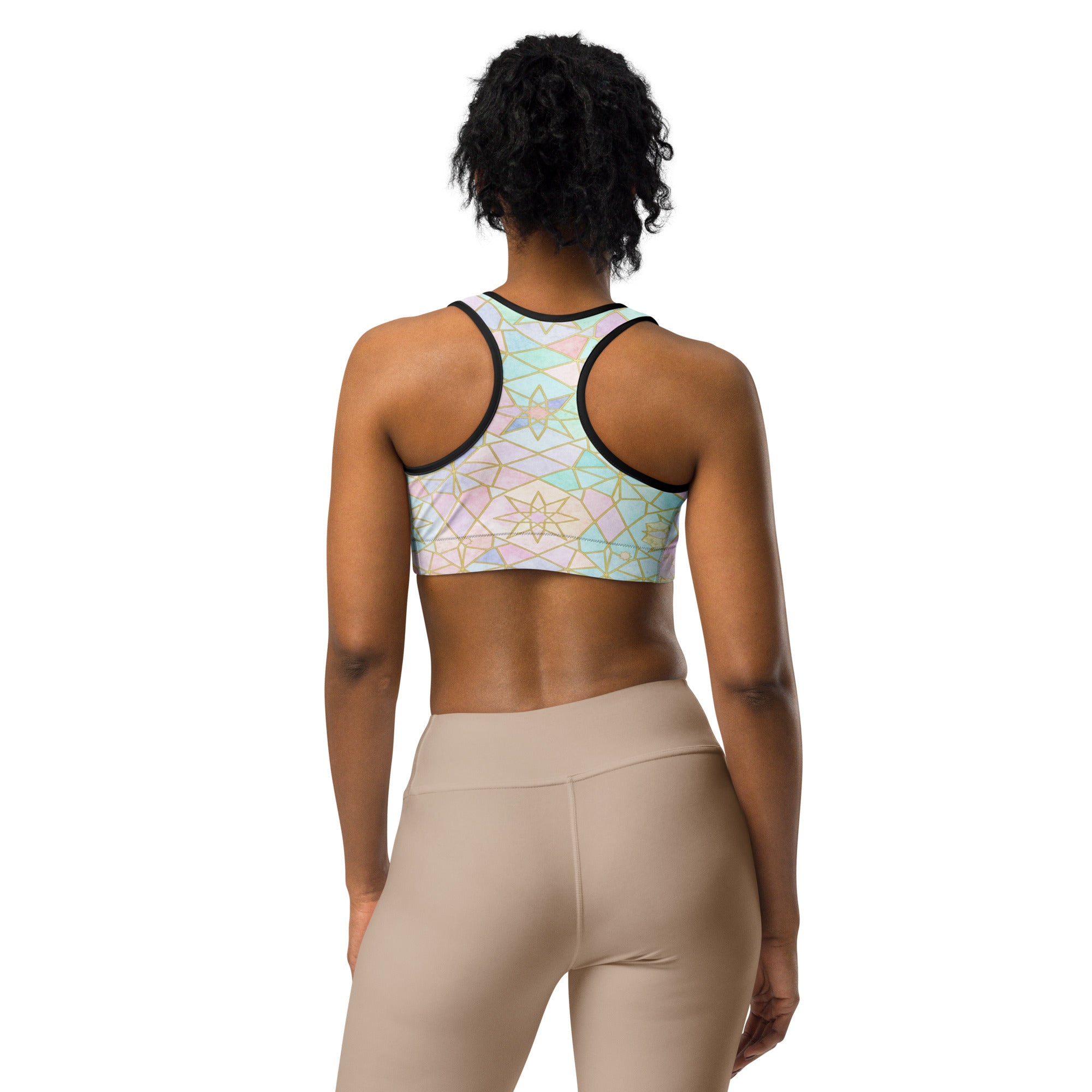 Arabic Rainbow Pastel Sports Bra | GearBunch