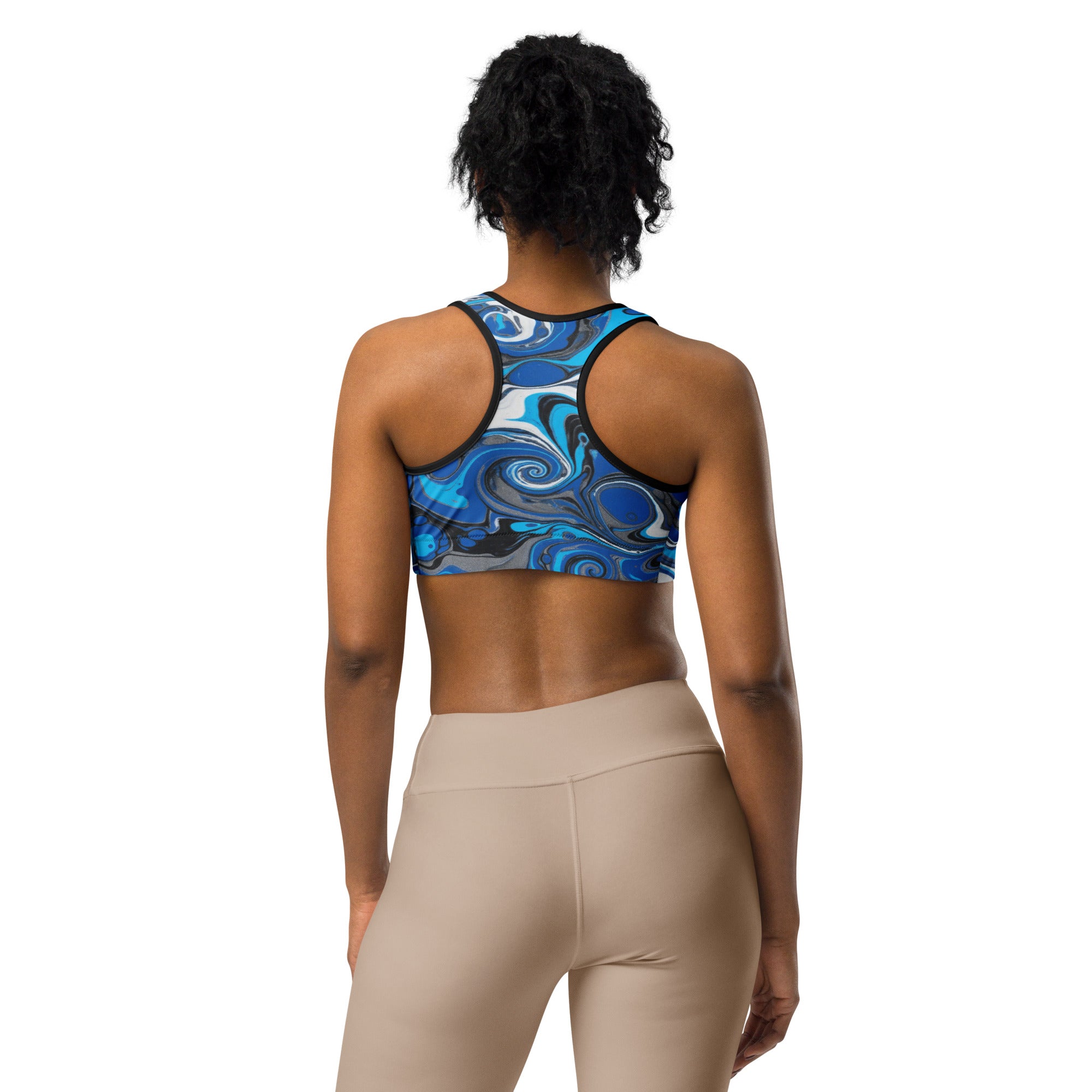 Liquid Marble Electric Storm Sports Bra | GearBunch