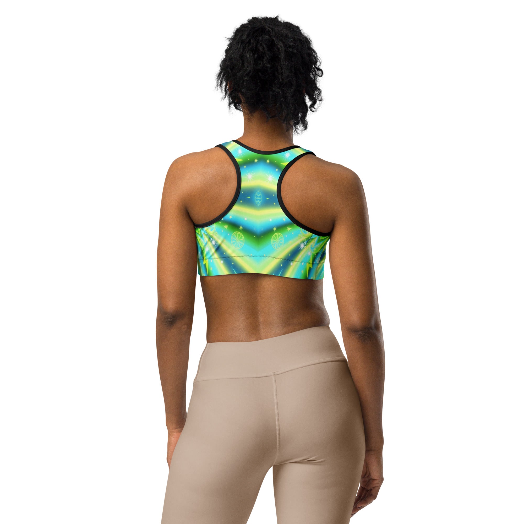 Psychedelic Lemon Zap Sports Bra | GearBunch