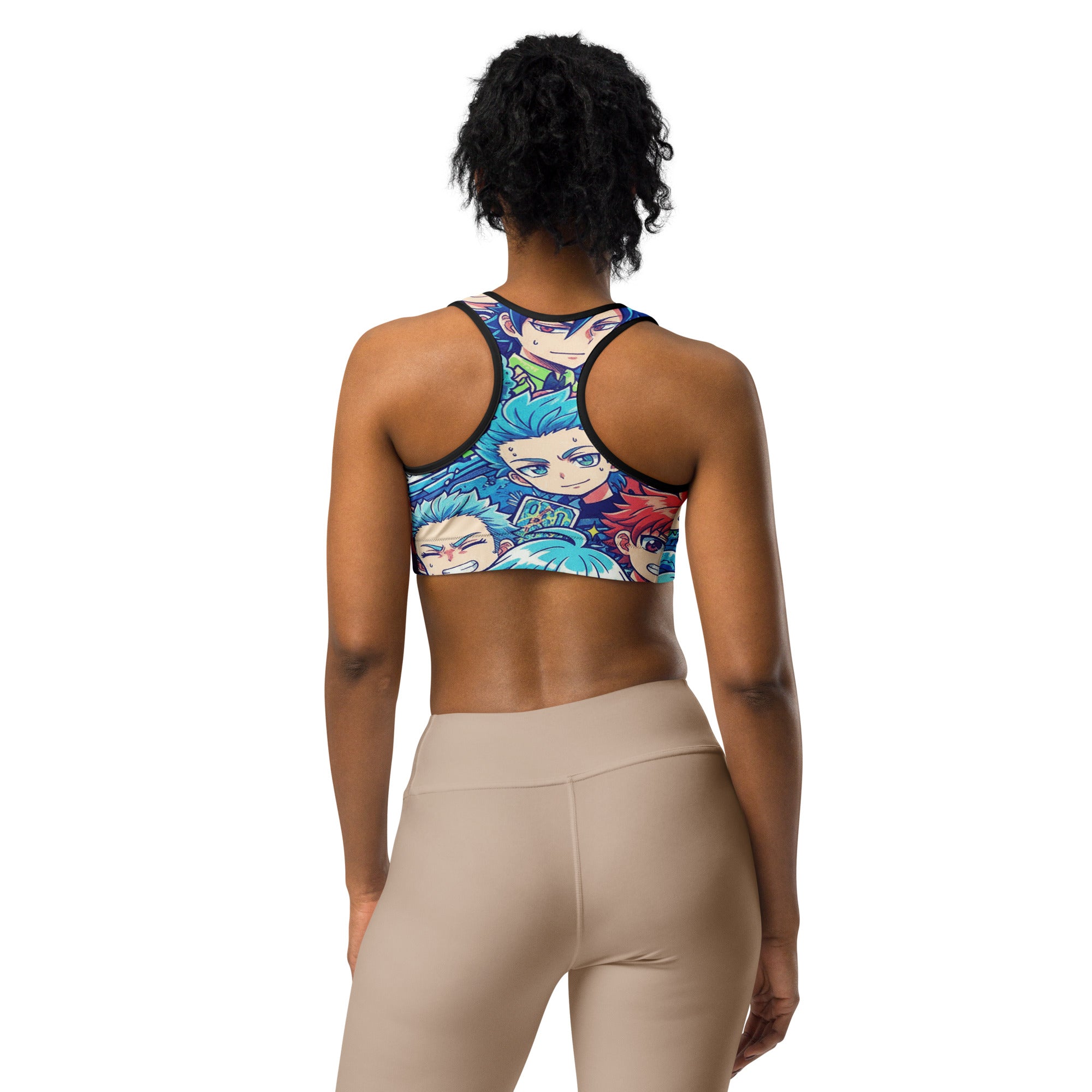 Anime Ocean Wave Sports Bra | GearBunch