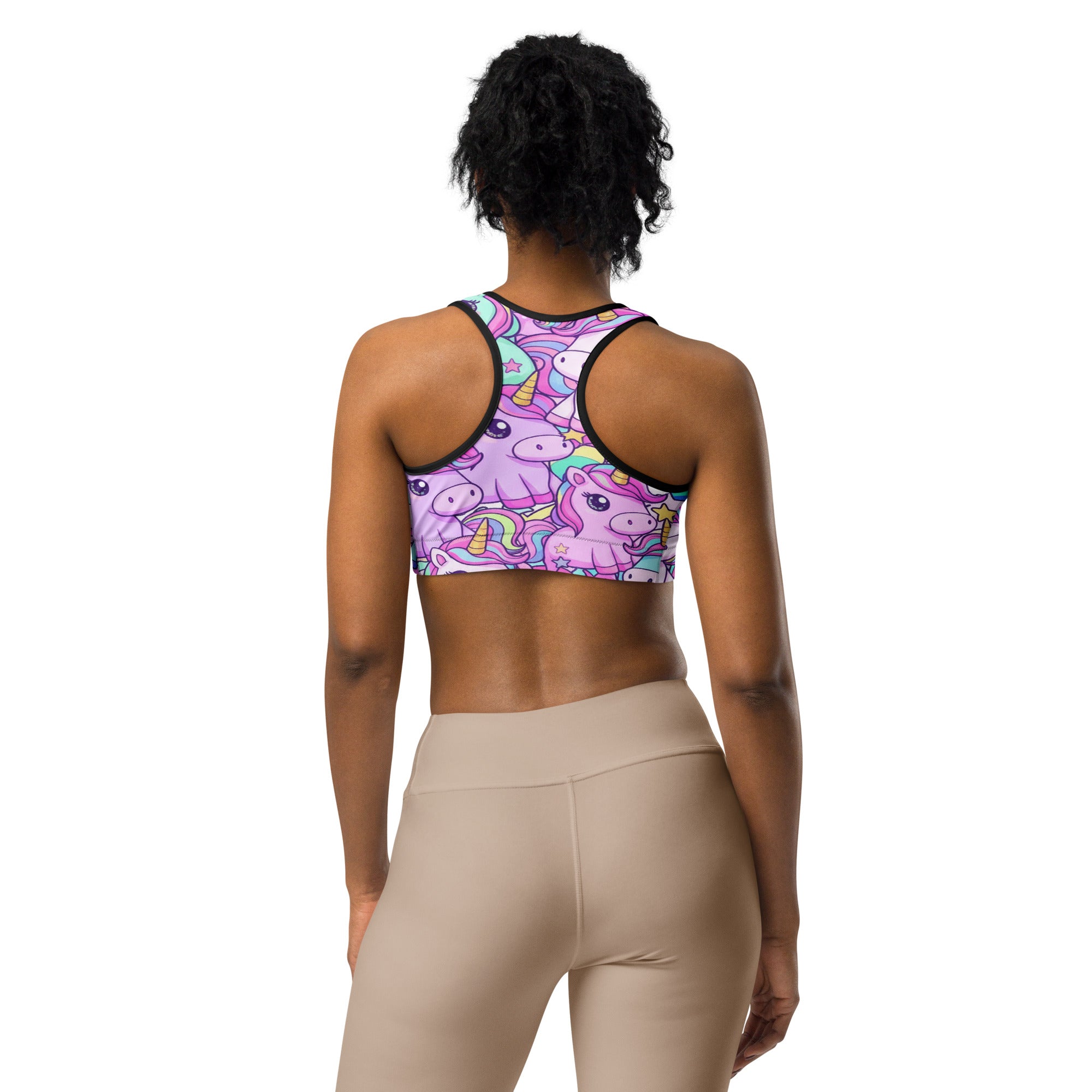 Vibrant Unicorn Rainbow Party Sports Bra | GearBunch