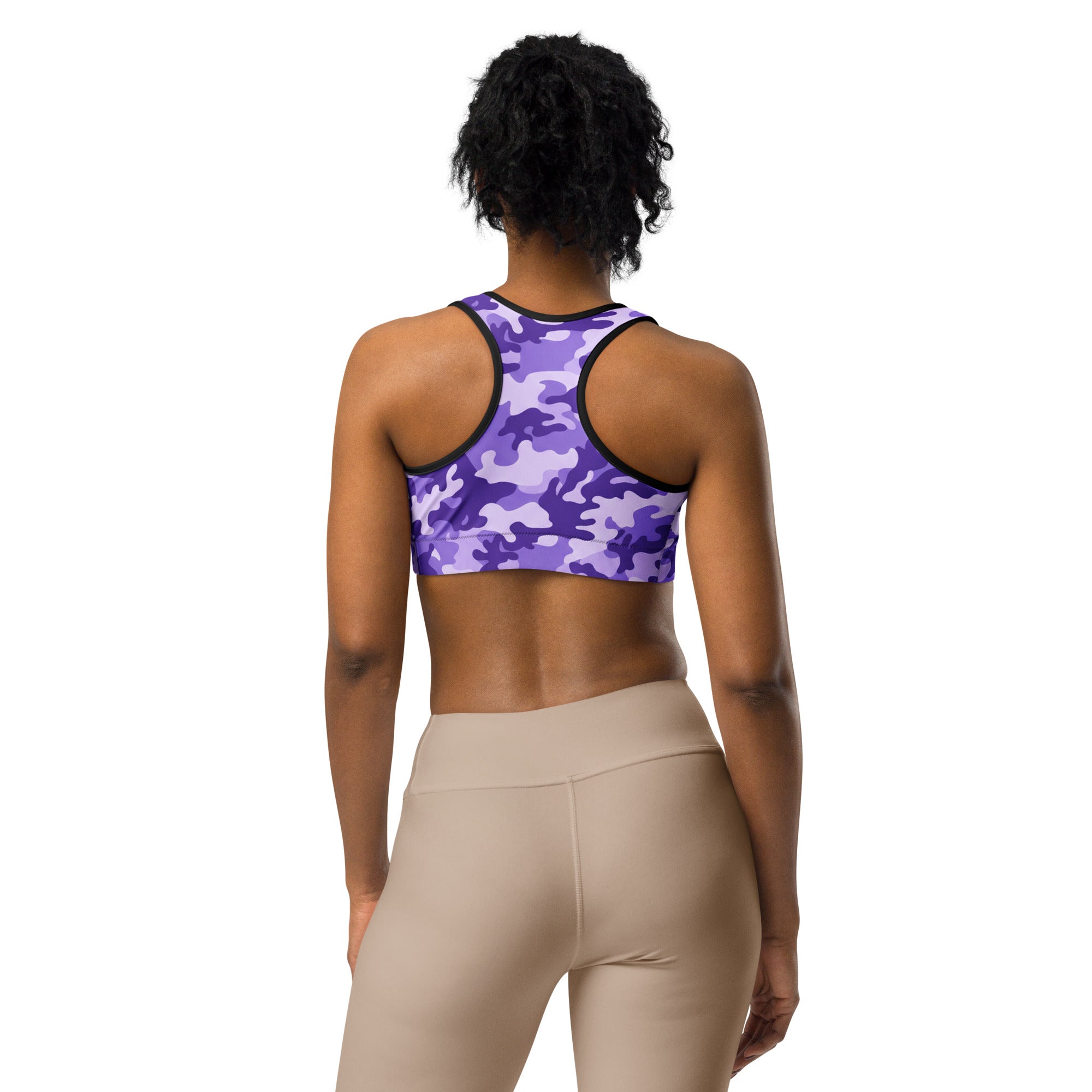 Lavender Camo Sports Bra | GearBunch