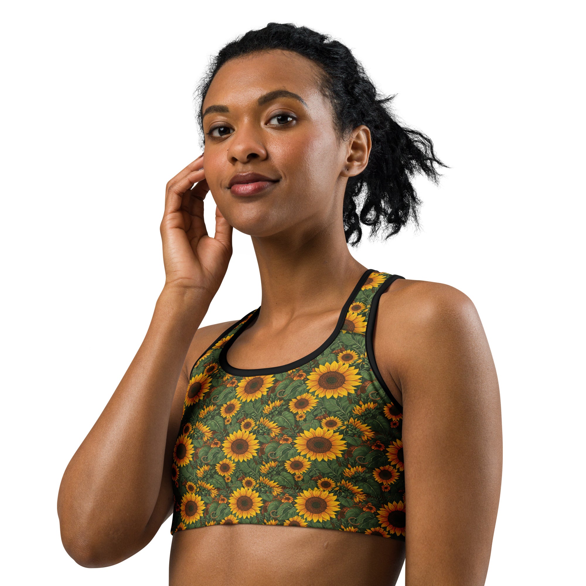 Sunflower Cross Sports Bra | GearBunch