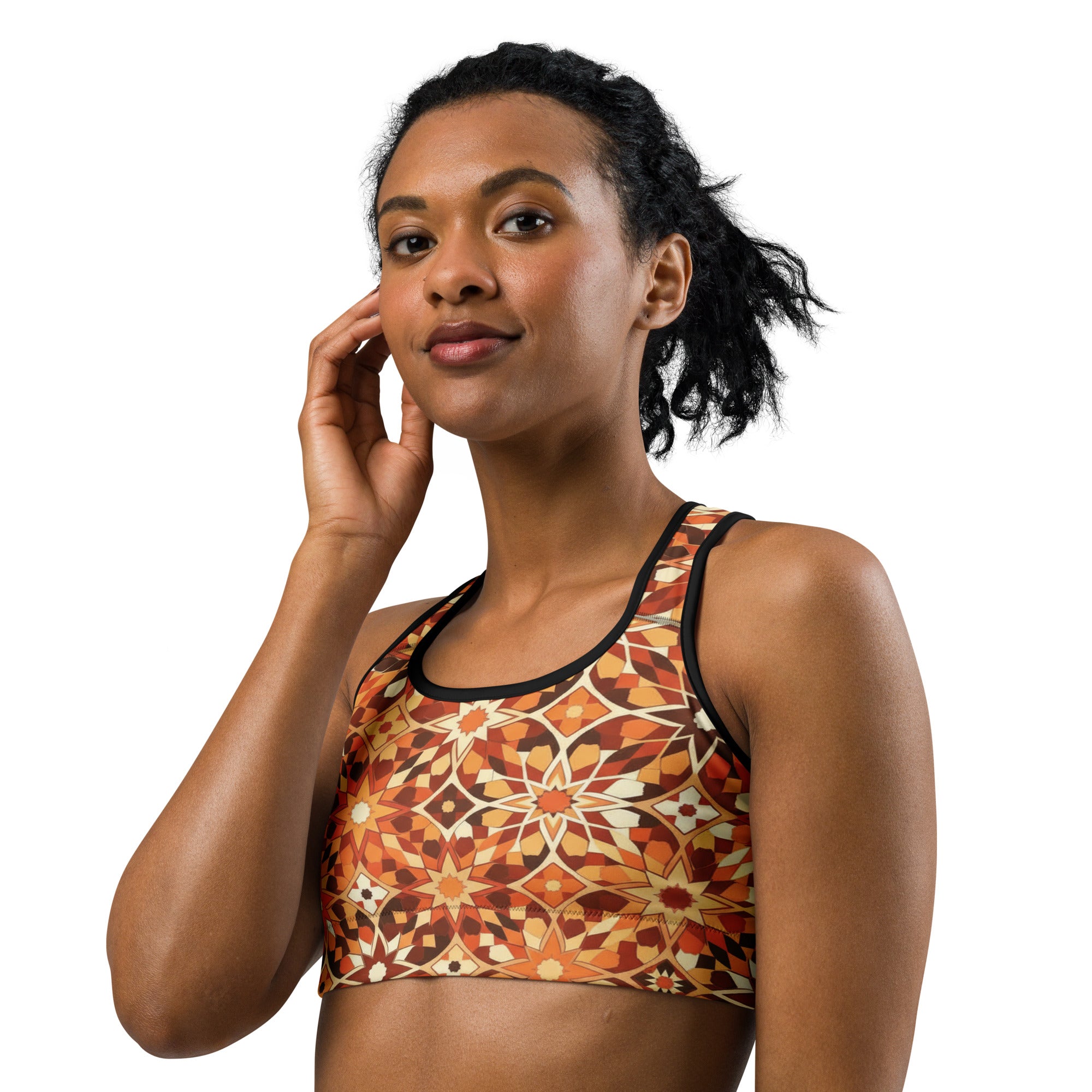 Zellige Desert Sand Sports Bra | GearBunch