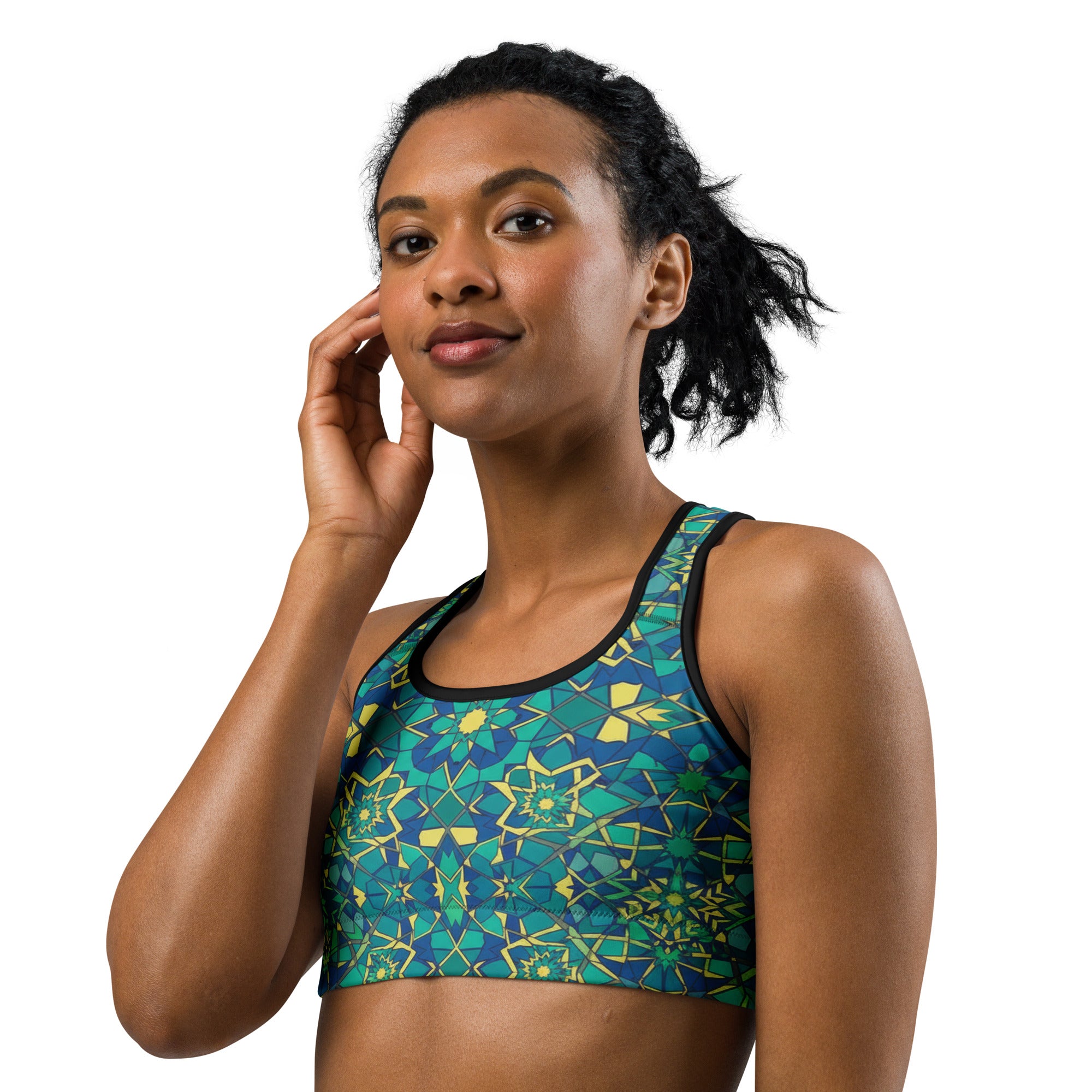 Zellige Peacock Sports Bra | GearBunch