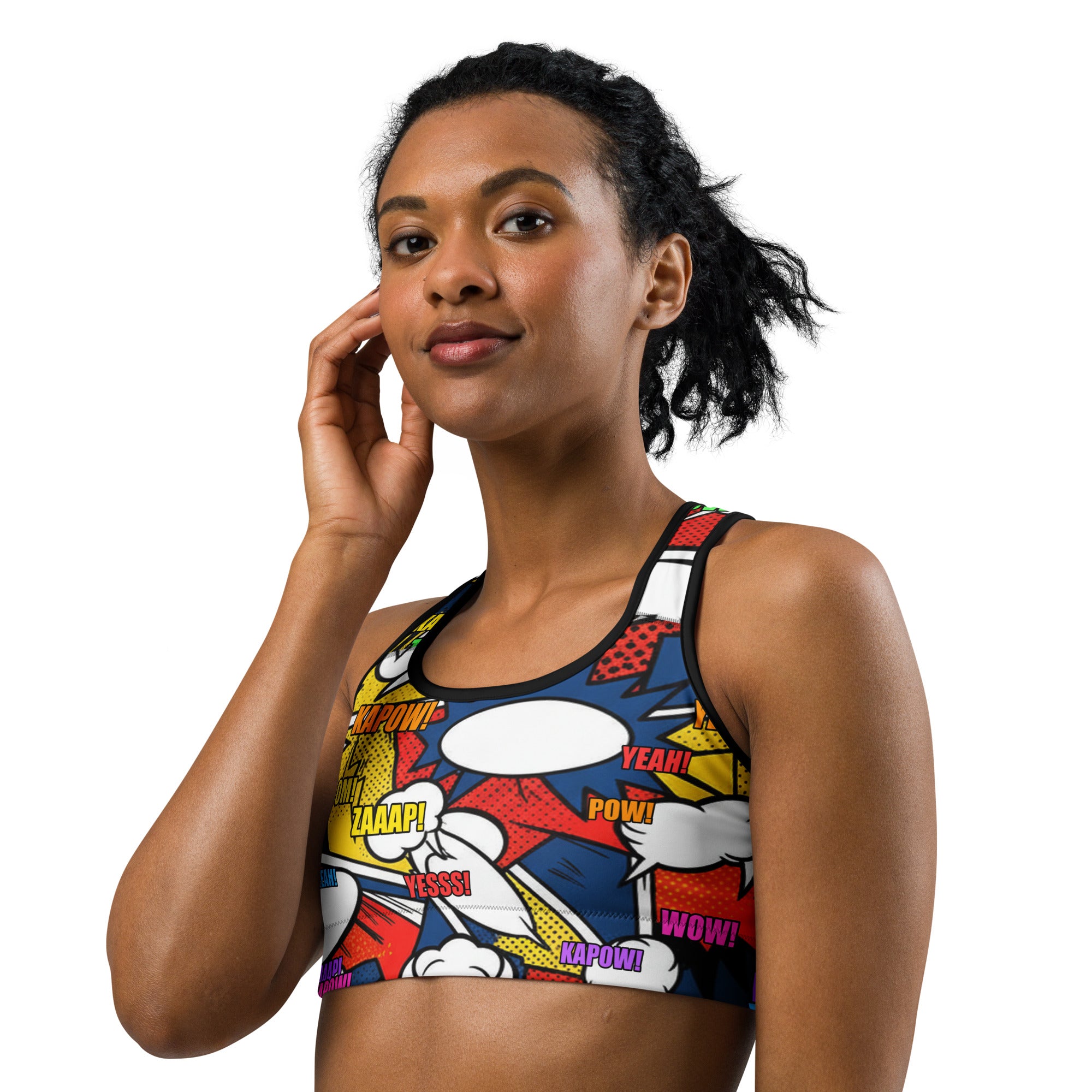 Comic Strip Thunder Punch Sports Bra | GearBunch
