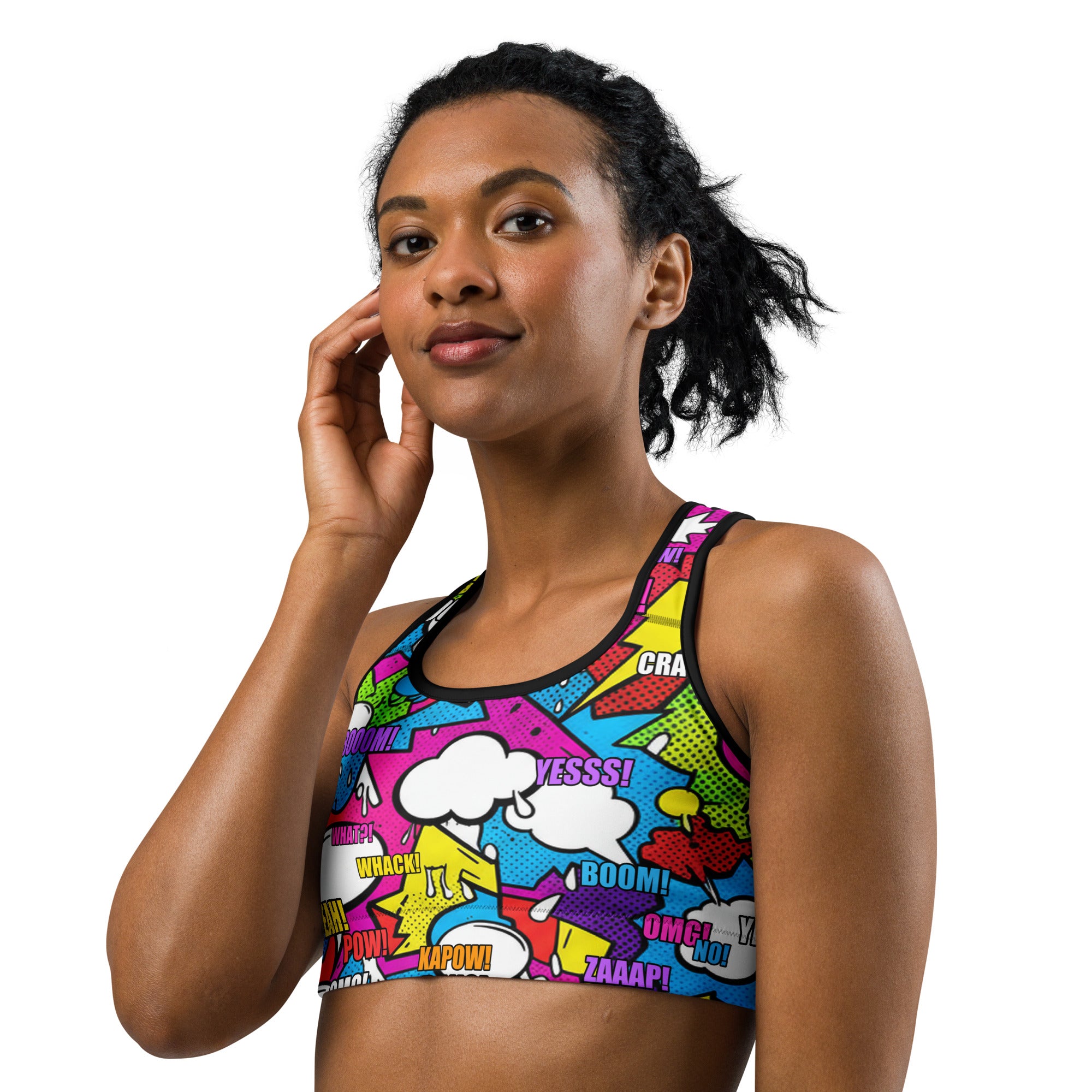 Comic Strip Graffiti Street Sports Bra | GearBunch