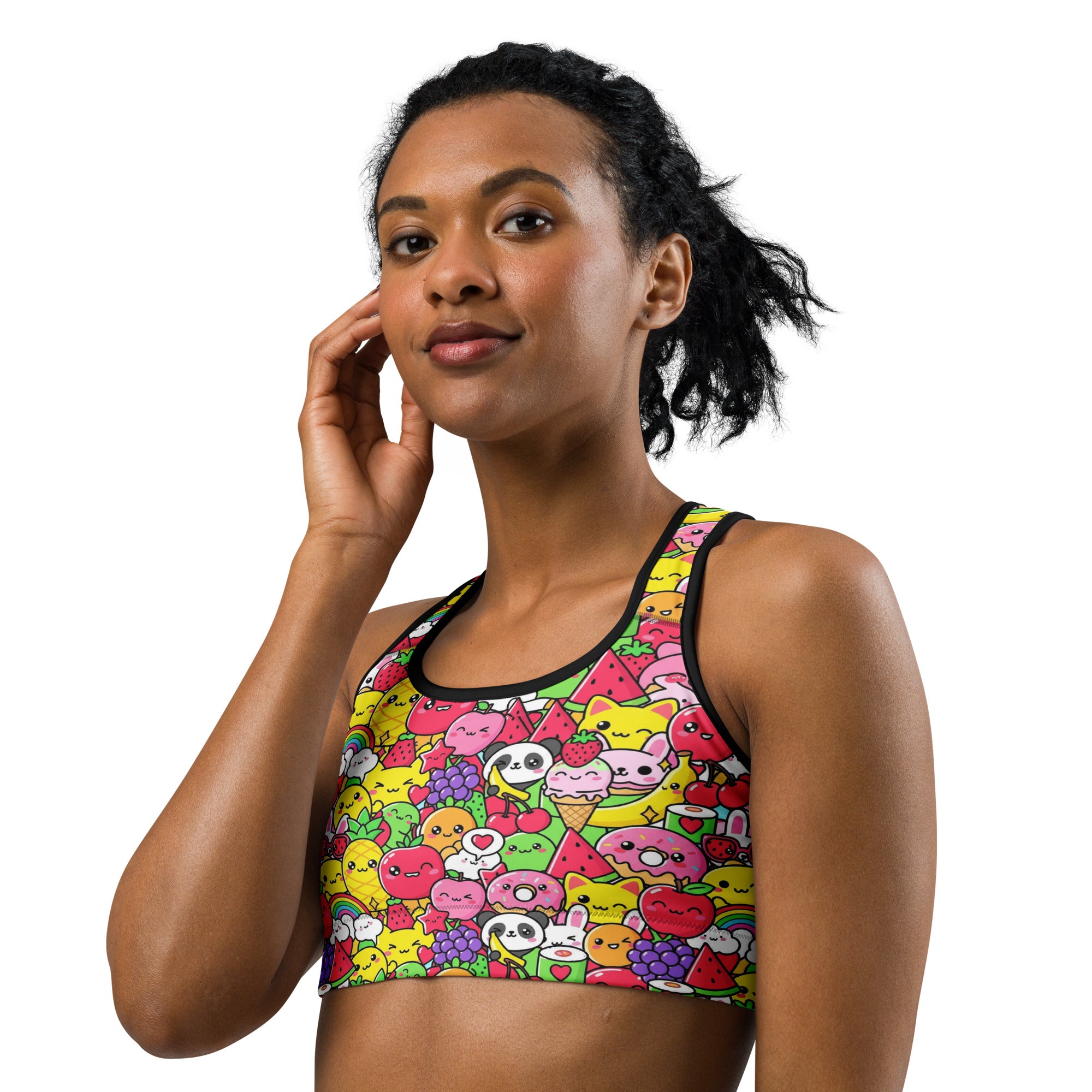 Kawaii Fruit Salad Sports Bra | GearBunch