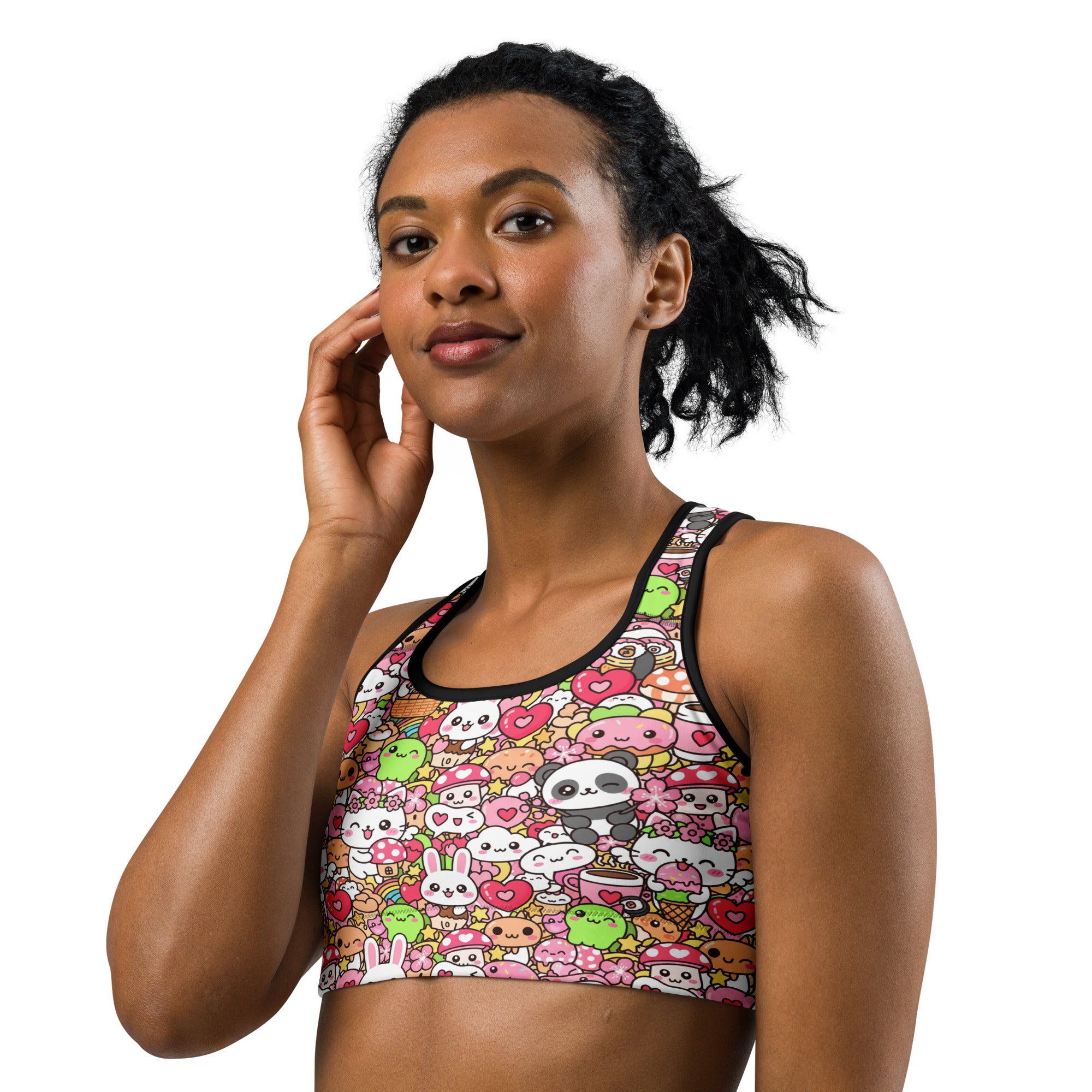 Kawaii Sakura Picnic Sports Bra | GearBunch