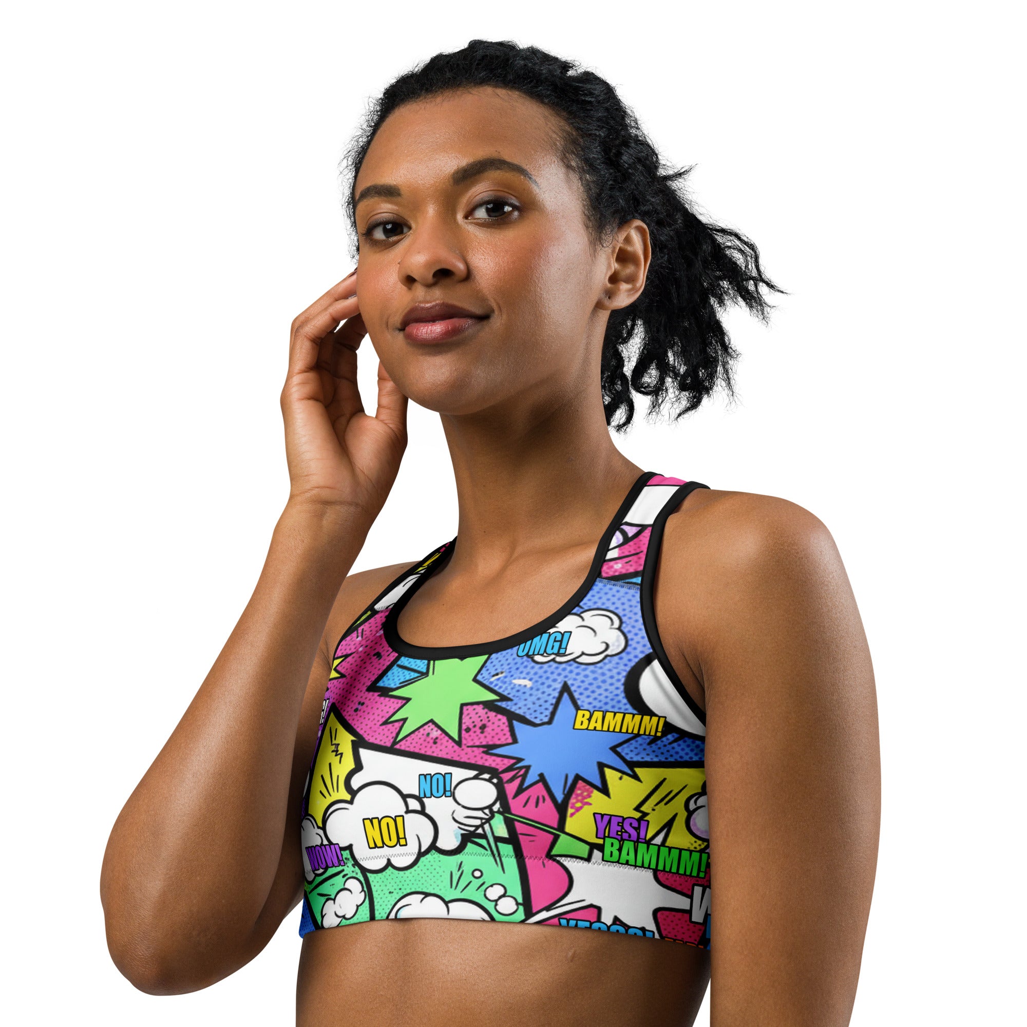 Comic Strip Pop Candy Sports Bra | GearBunch