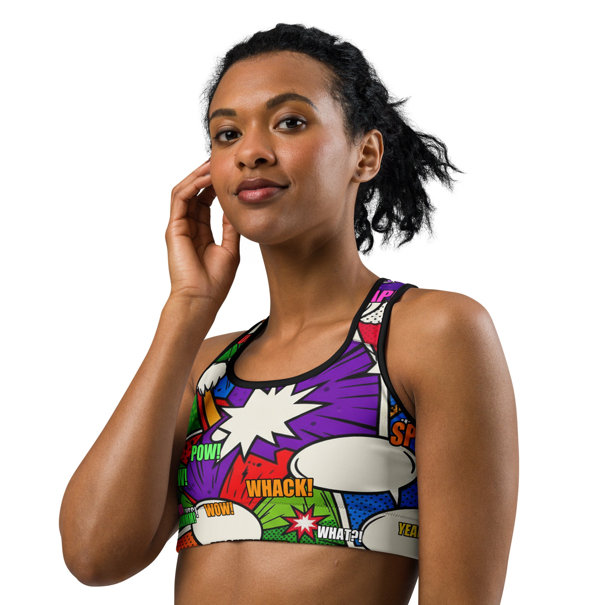 Comic Strip Monster Mash Sports Bra | GearBunch