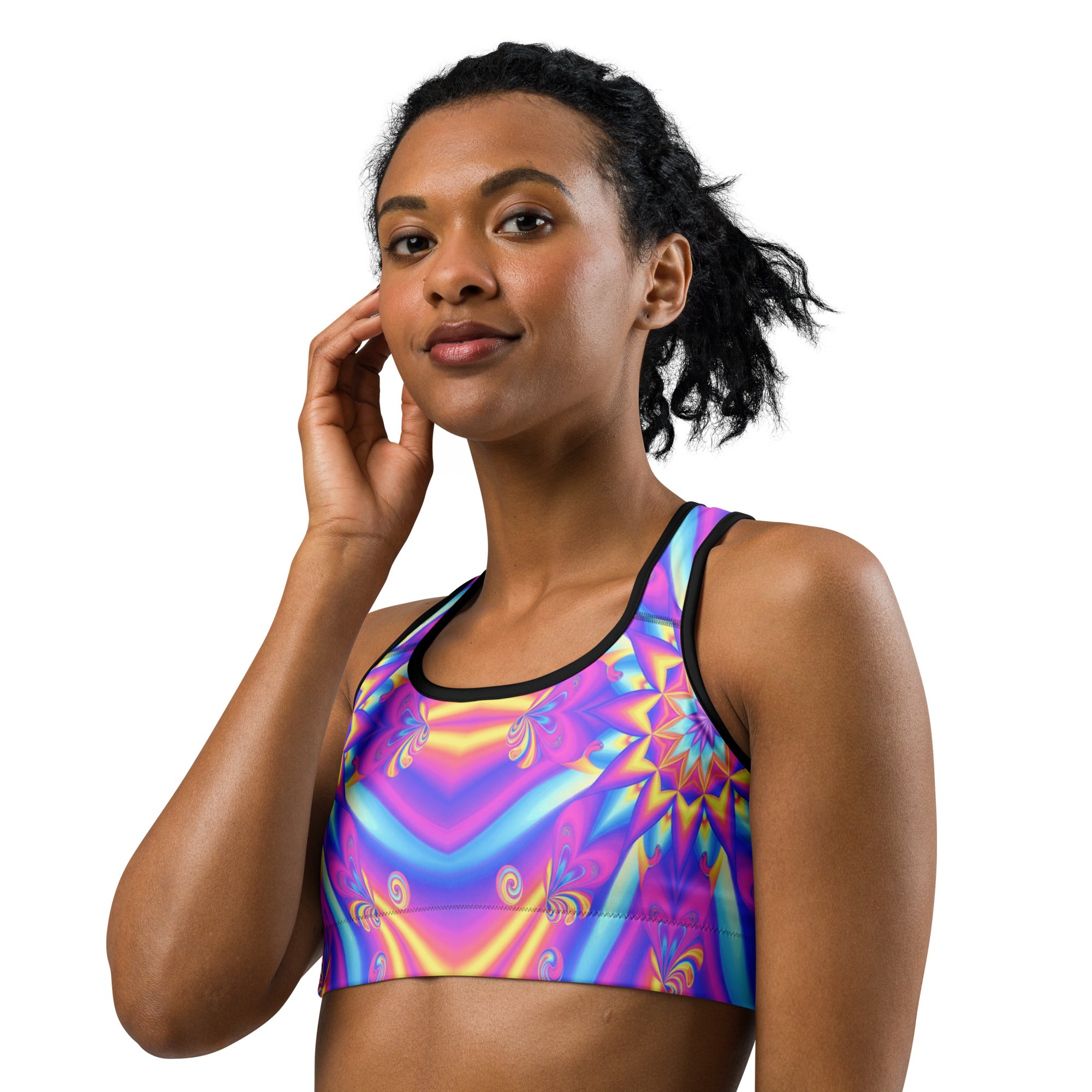 Psychedelic Candy Rave Sports Bra | GearBunch
