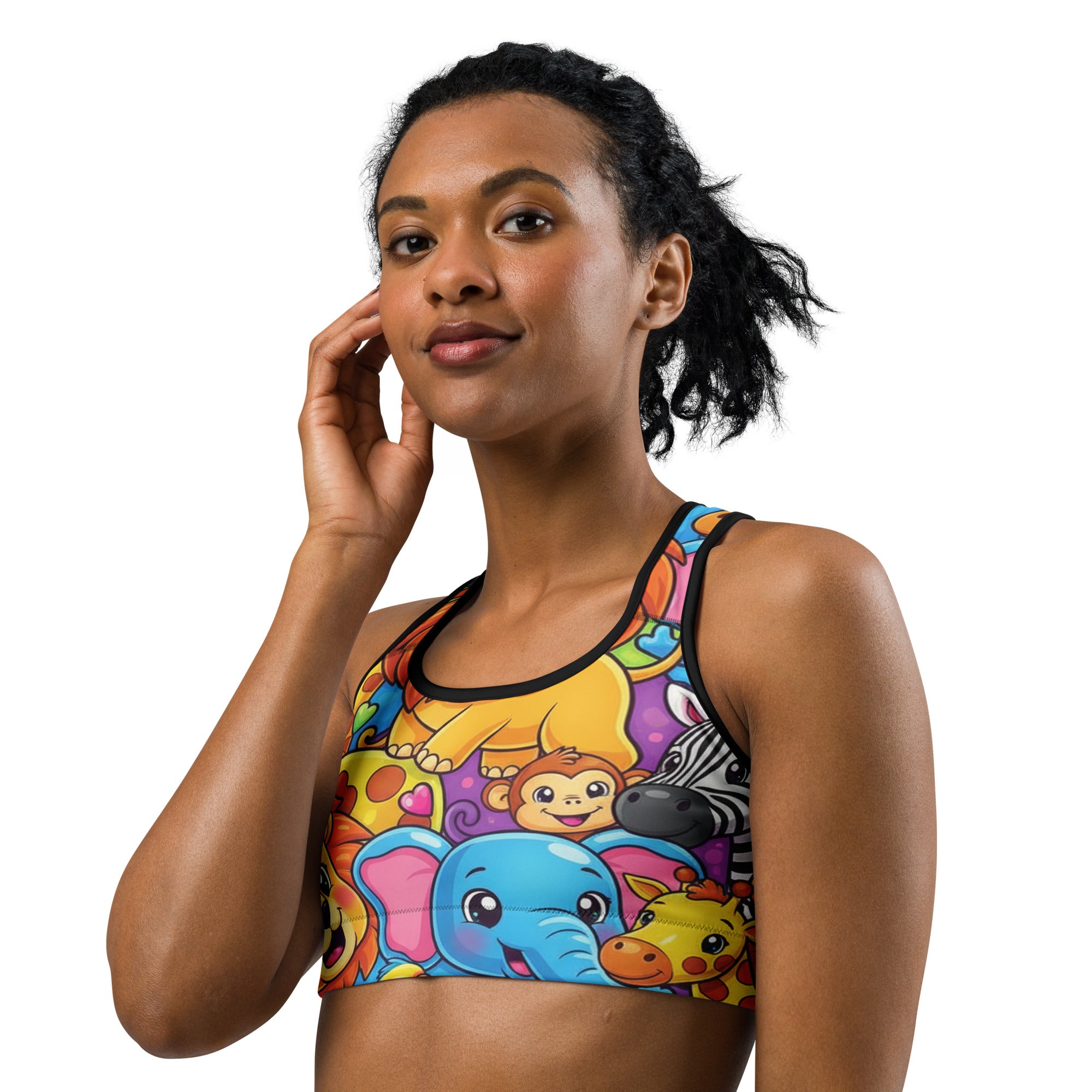 Vibrant Jungle Safari Sports Bra | GearBunch