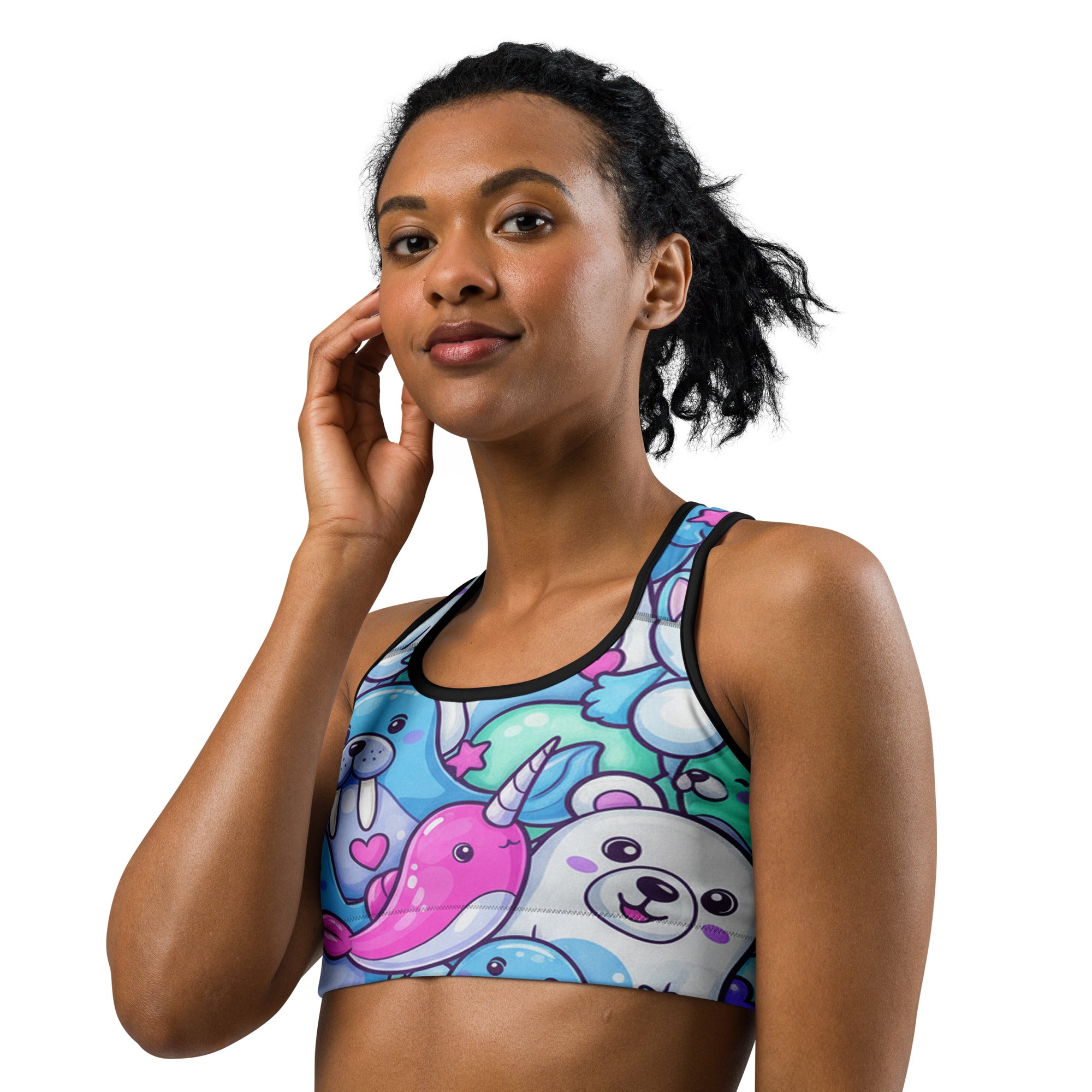 Vibrant Arctic Friends Sports Bra | GearBunch