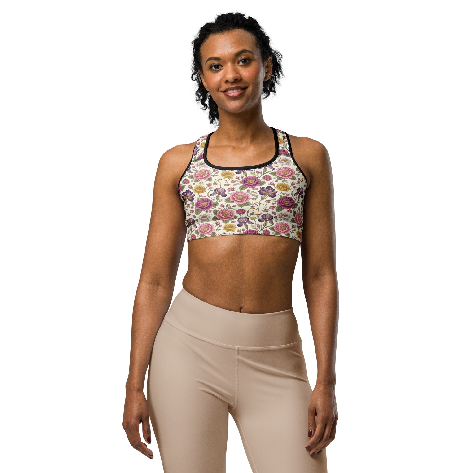 Women's libra balance floral sports bra front view