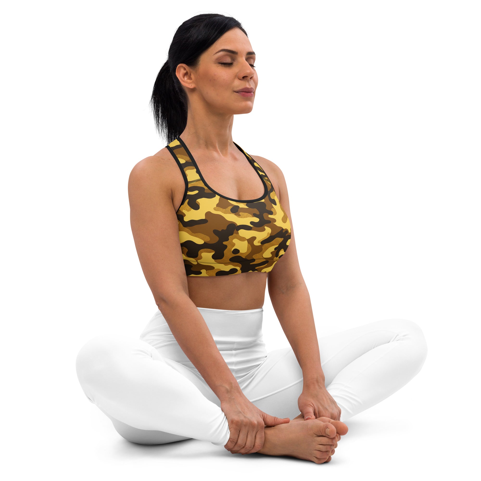Gold Camo Sports Bra | GearBunch