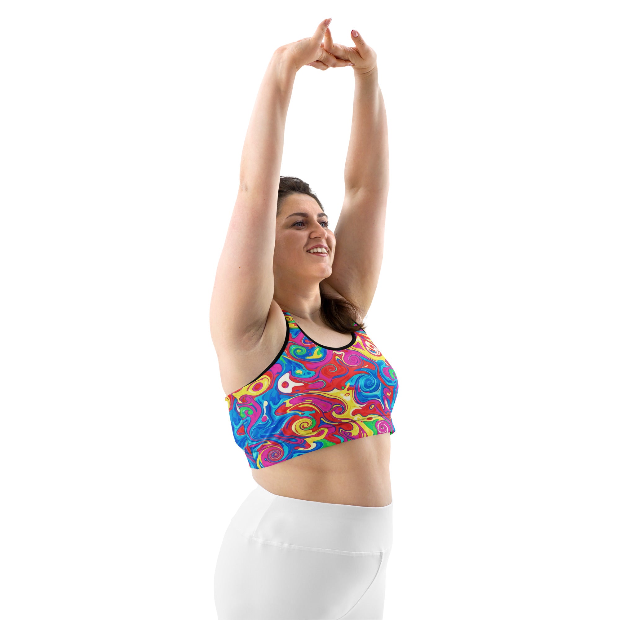 Liquid Marble Candy Pop Sports Bra | GearBunch