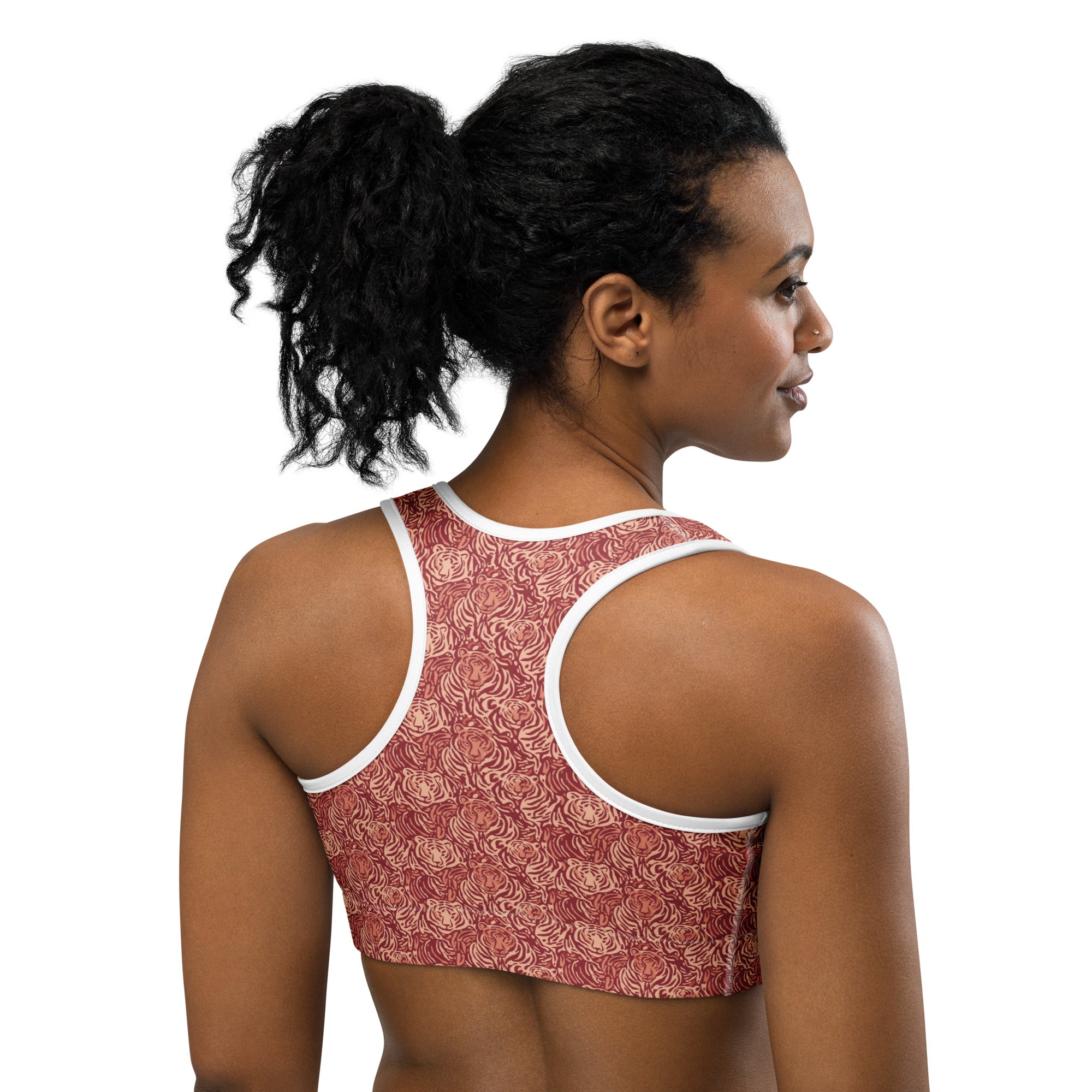 Striped Vintage Tiger Sports Bra | GearBunch