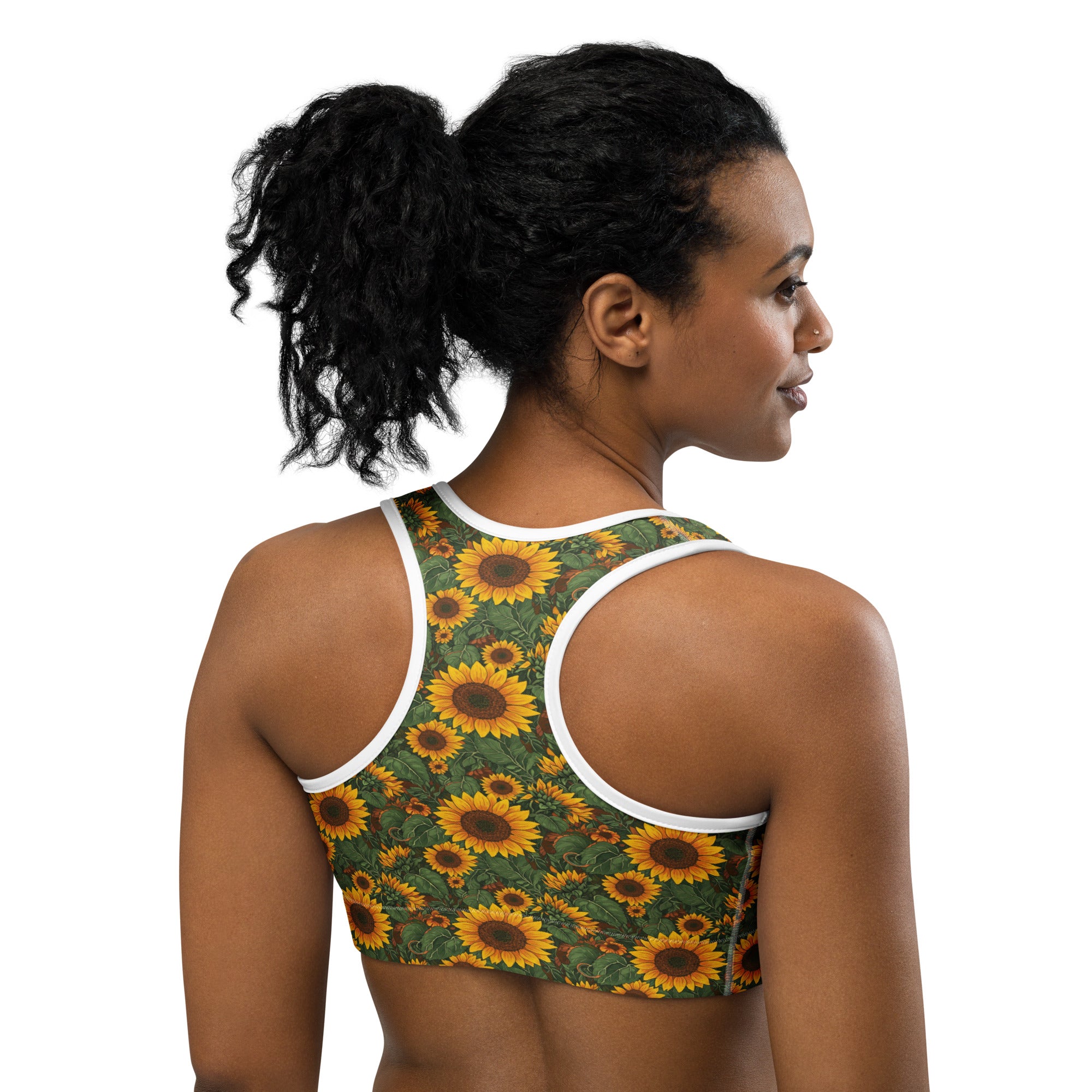 Sunflower Cross Sports Bra | GearBunch