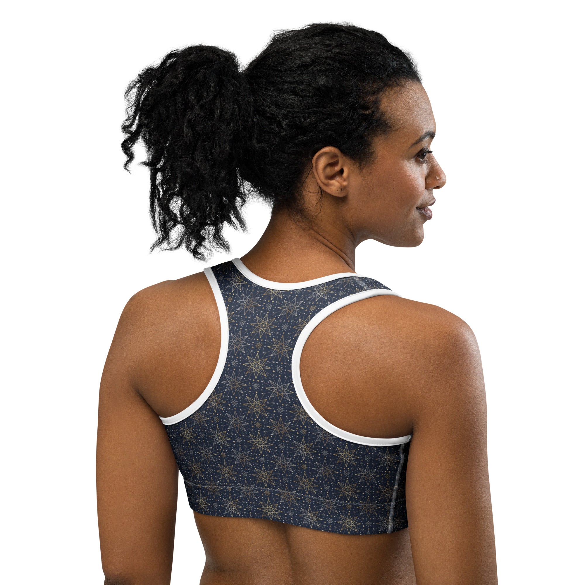 Star of Bethlehem Geometric Sports Bra | GearBunch