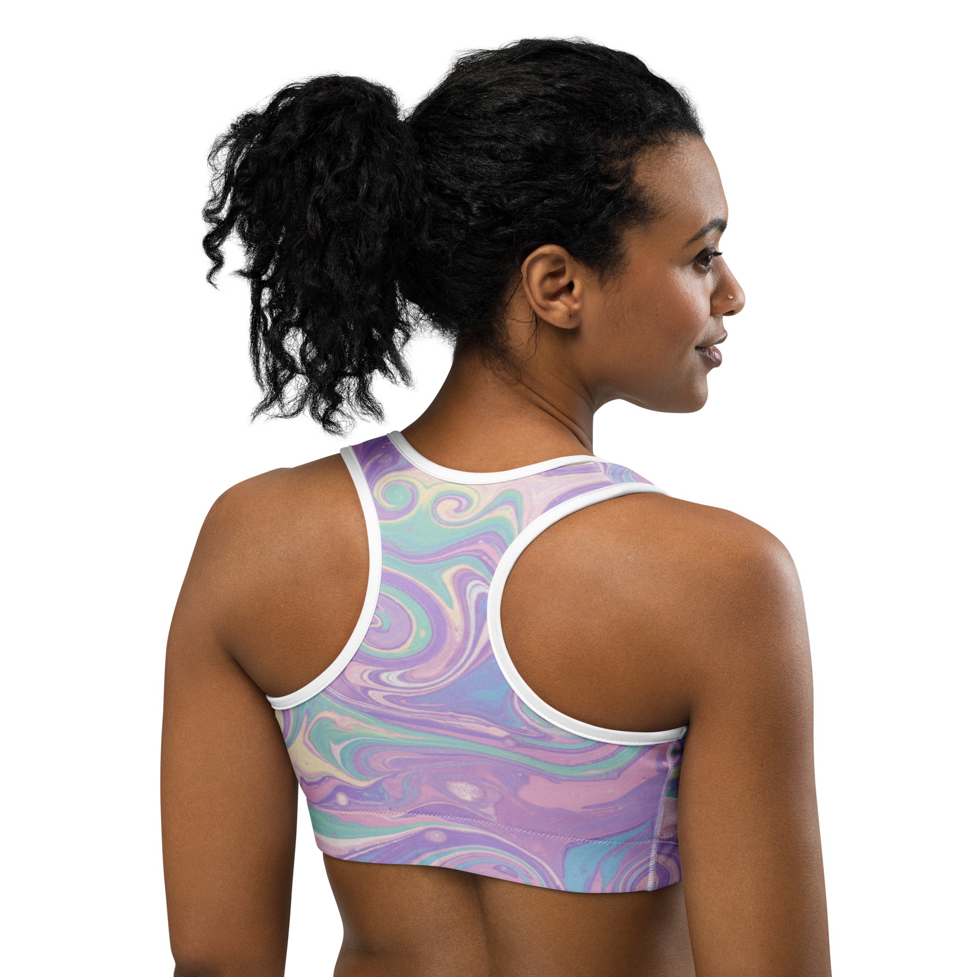 Liquid Marble Unicorn Dream Sports Bra | GearBunch