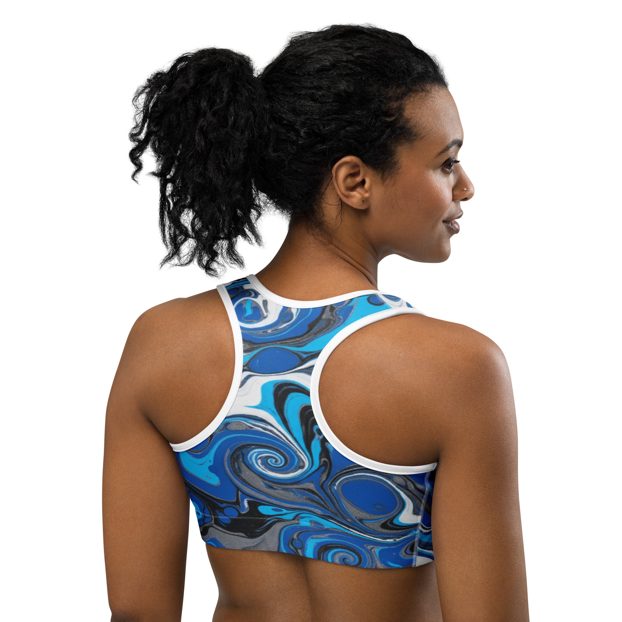 Liquid Marble Electric Storm Sports Bra | GearBunch