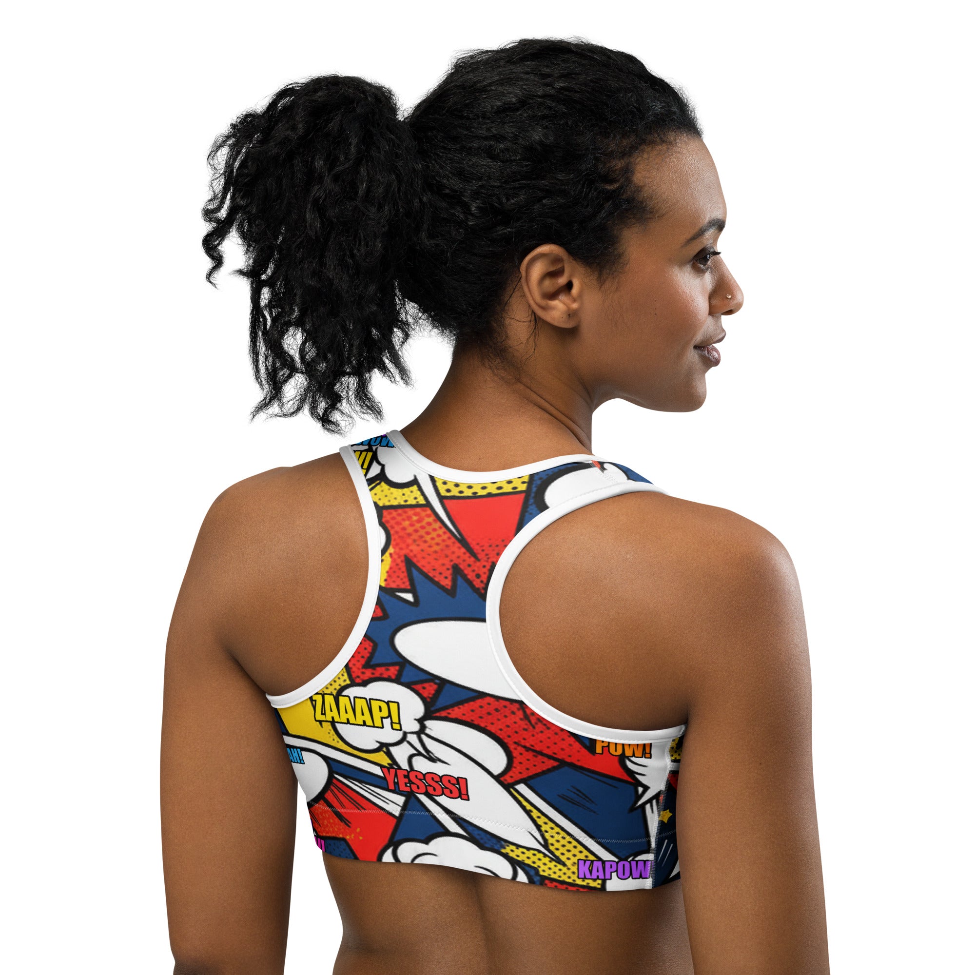 Comic Strip Thunder Punch Sports Bra | GearBunch