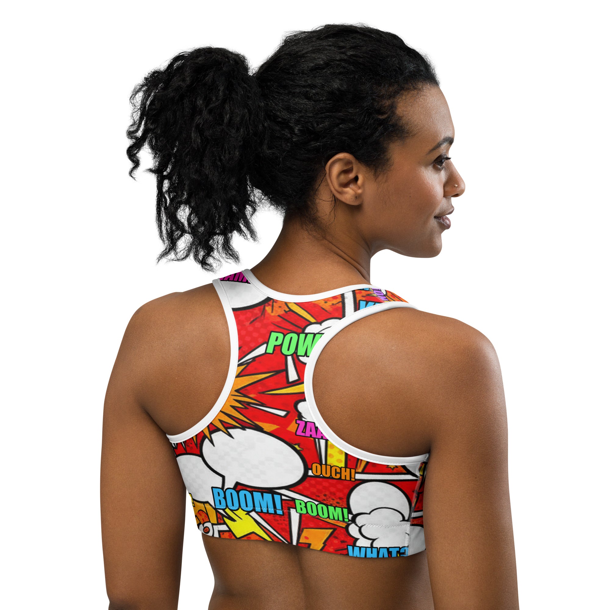 Comic Pop Fire Engine Sports Bra | GearBunch