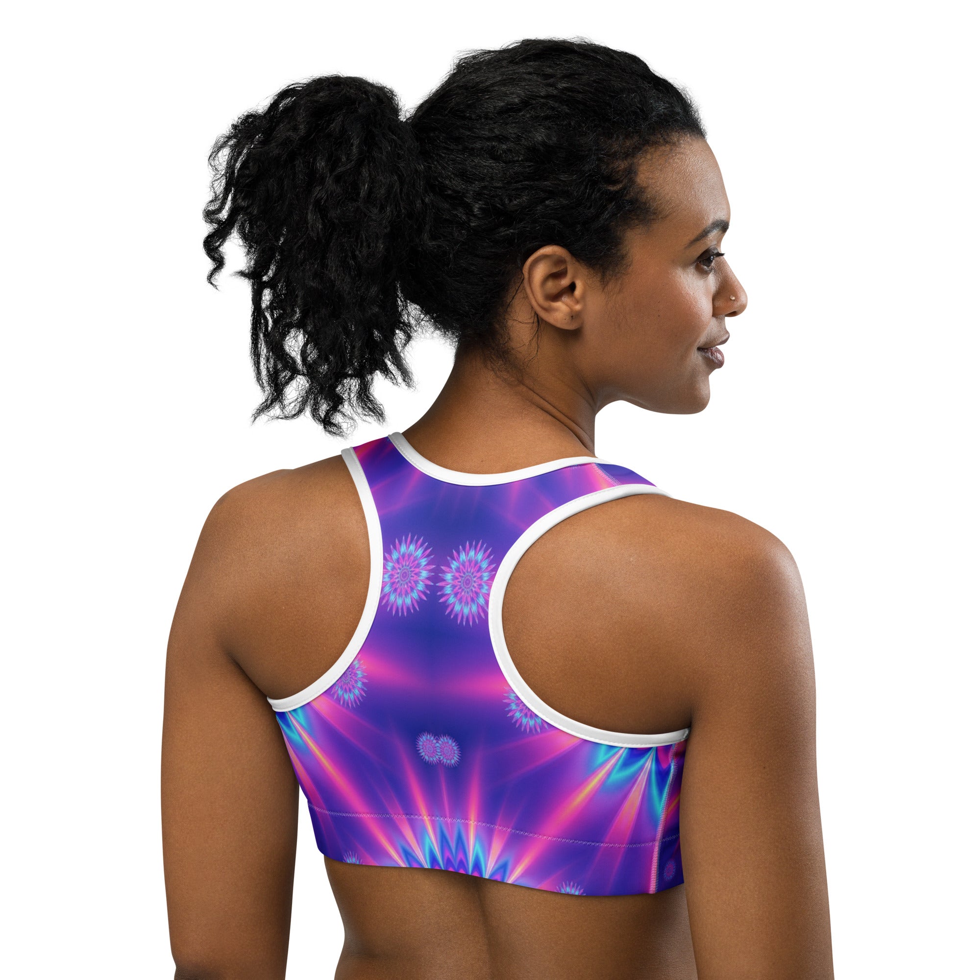 Psychedelic Vaporwave Dream Sports Bra | GearBunch