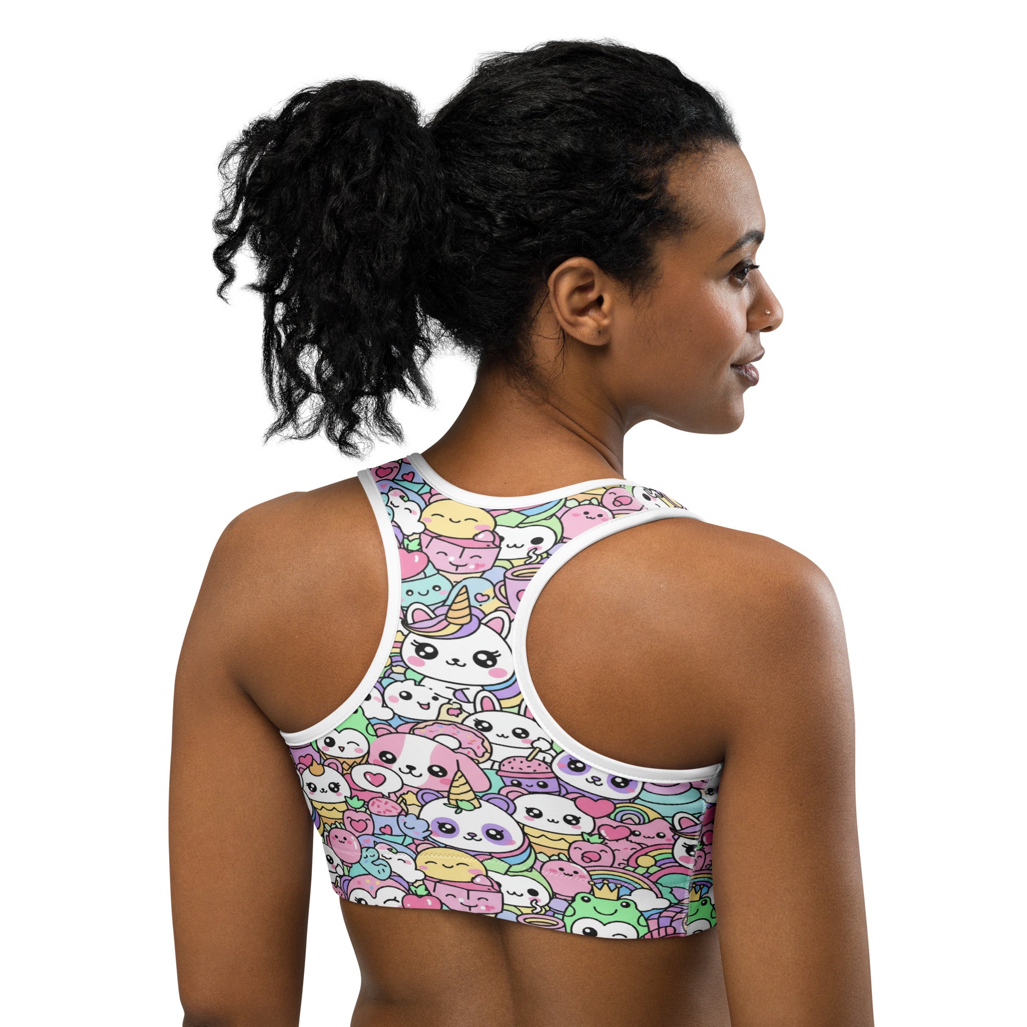 Kawaii Rainbow Unicorn Sports Bra | GearBunch