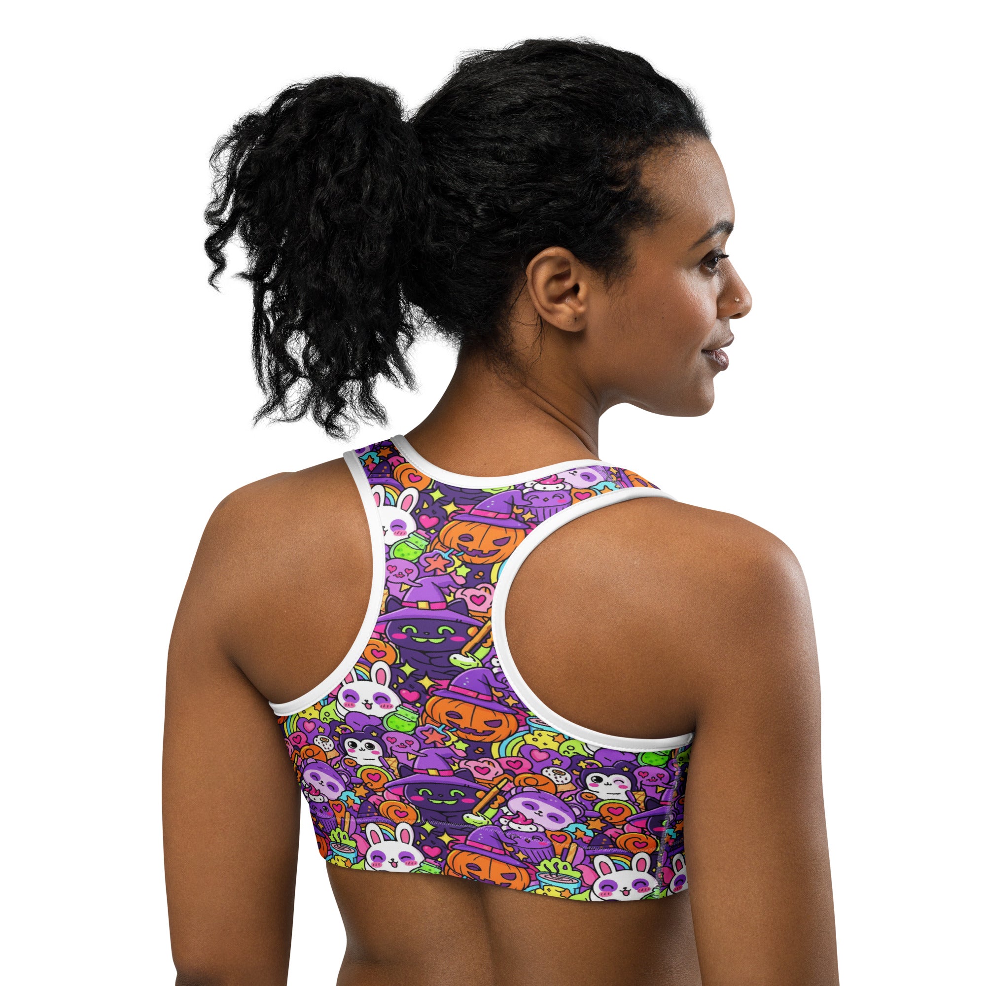Kawaii Witch Familiar Sports Bra | GearBunch