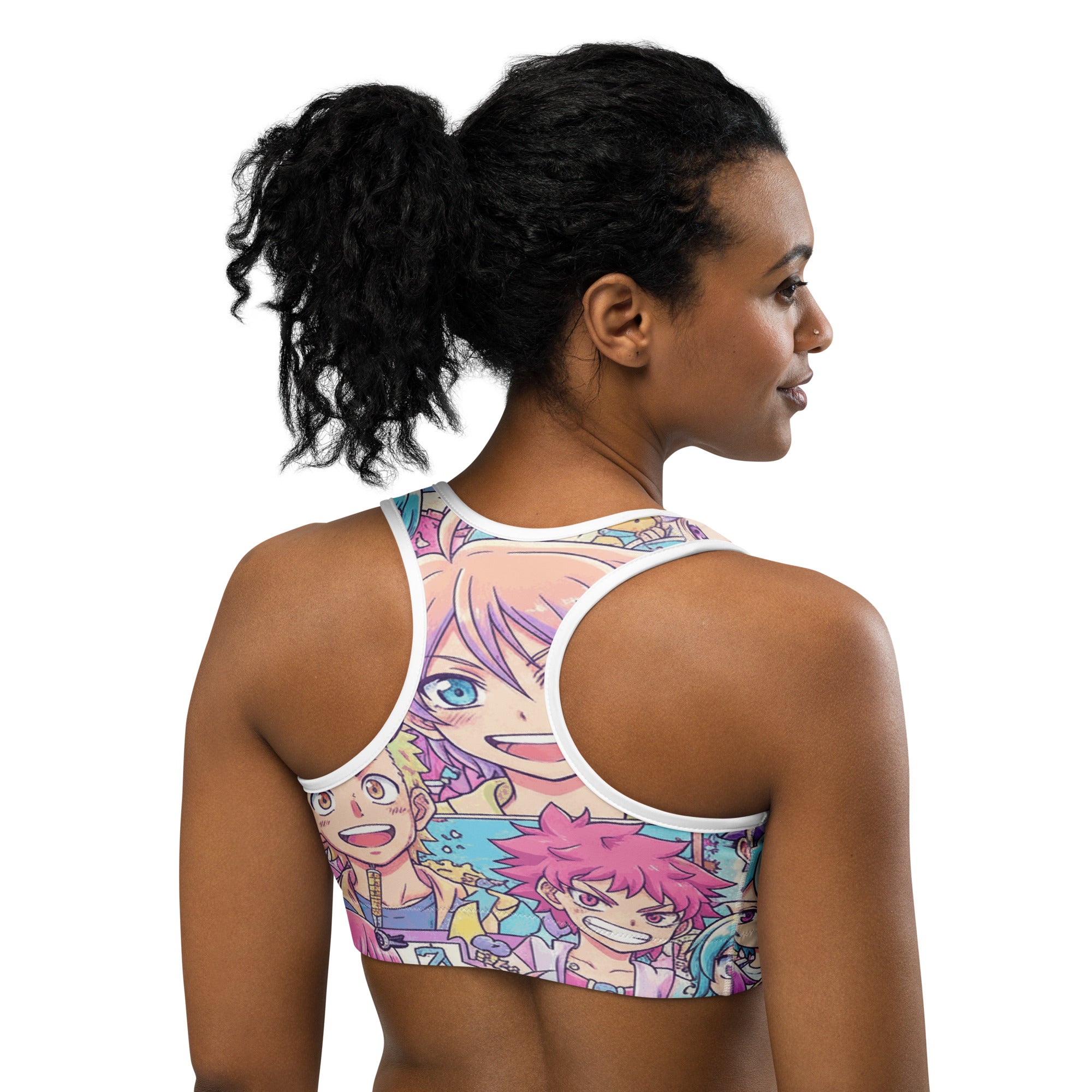 Anime Collage Pastel Dream Sports Bra | GearBunch
