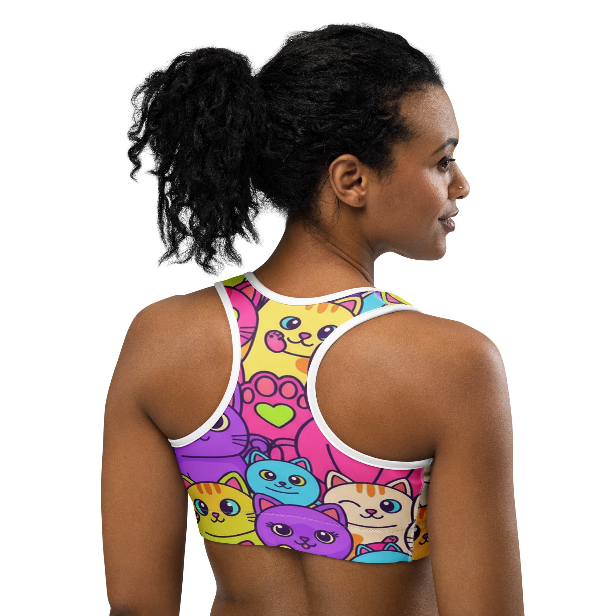 Vibrant Cats Everywhere Sports Bra | GearBunch
