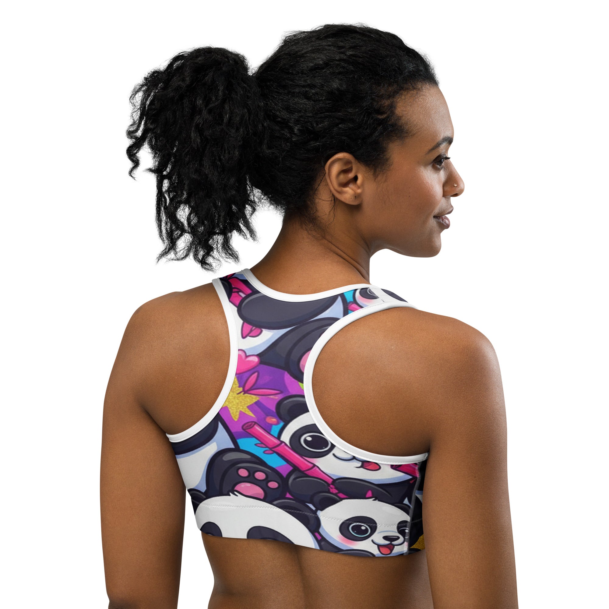 Vibrant Panda Party Sports Bra | GearBunch