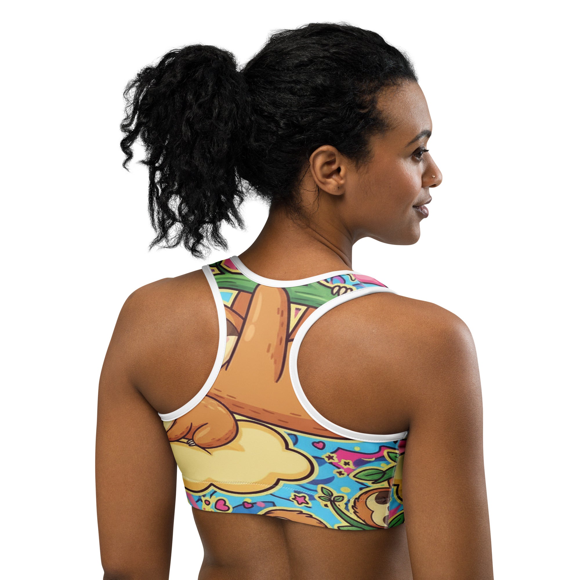 Vibrant Sloth Chill Sports Bra | GearBunch