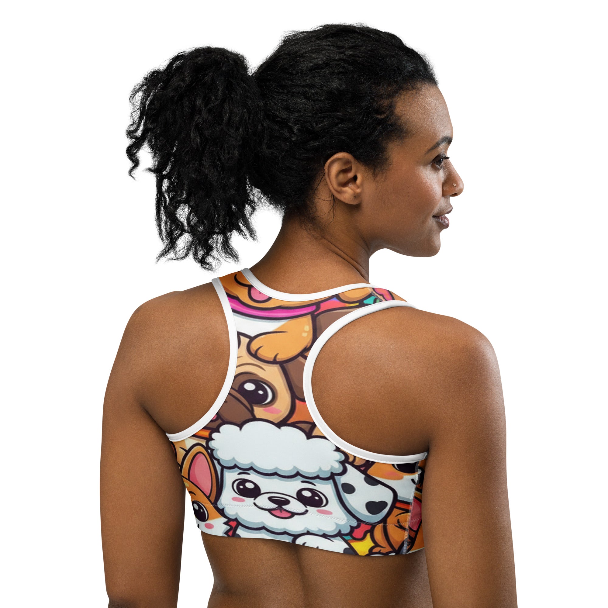 Vibrant Puppy Pile Sports Bra | GearBunch