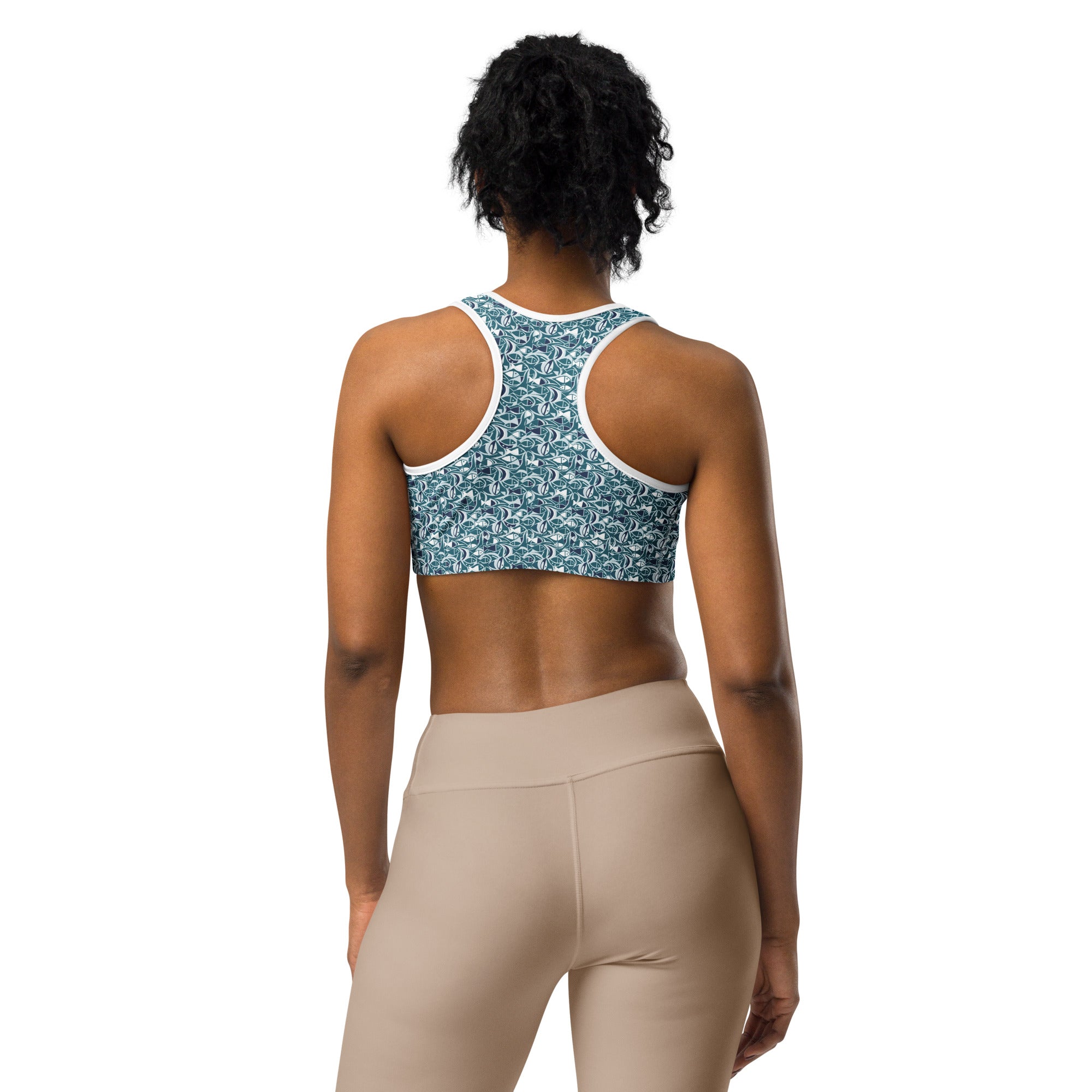 Ichthys Fish and Waves Sports Bra | GearBunch